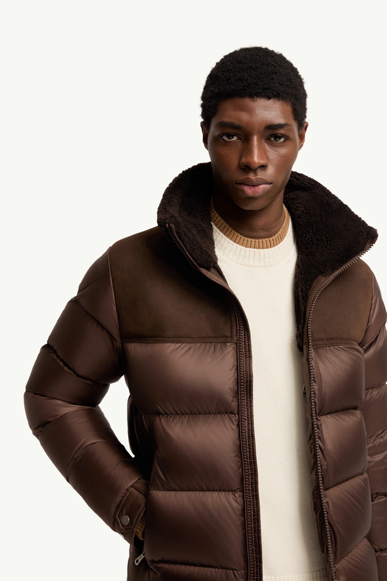 Doudoune courte à capuche Moncenisio Hommes Marron Moncler 5