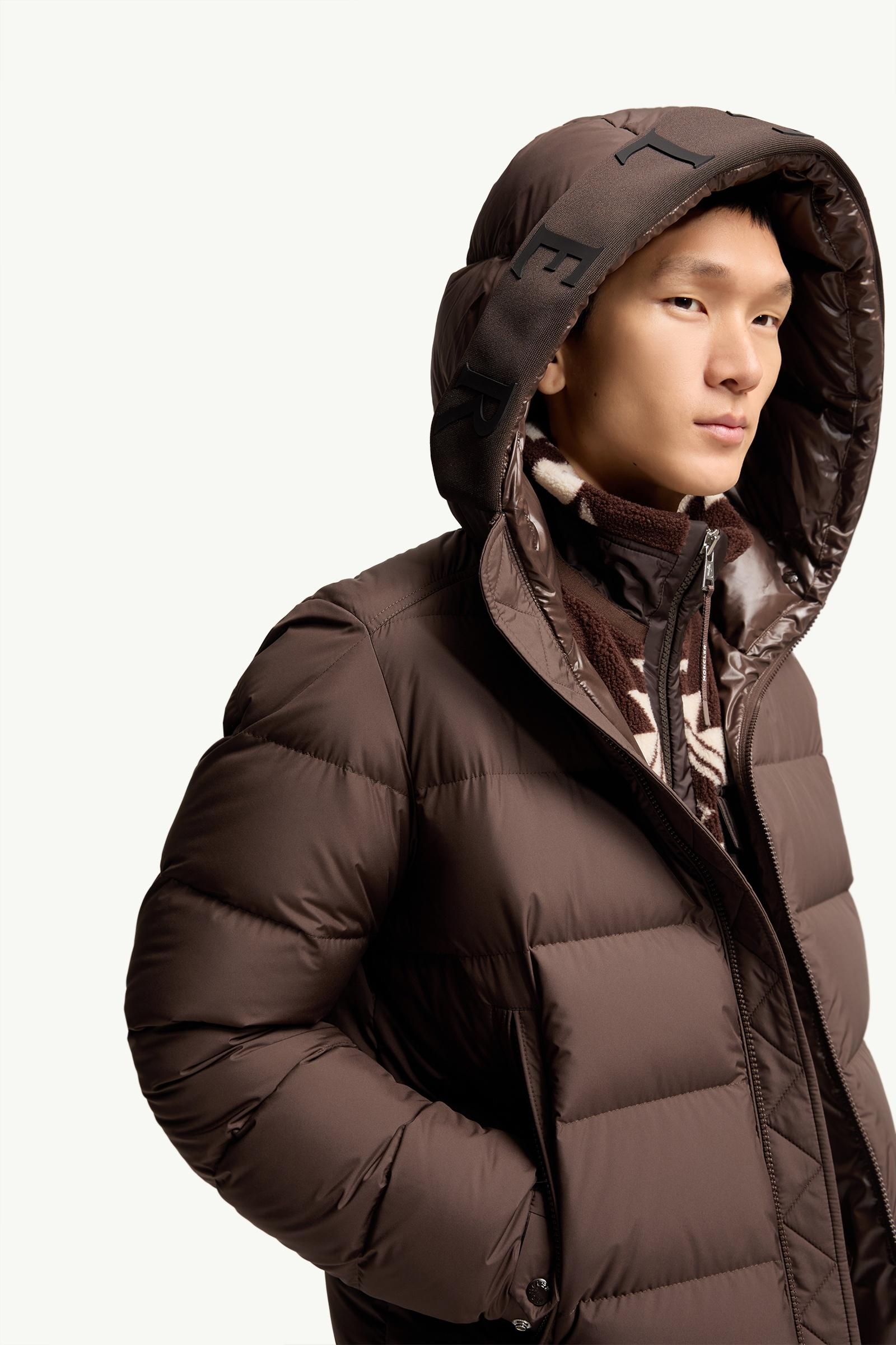 Brown Orvelle Hooded Mid-Length Down Jacket - Short Down Jackets