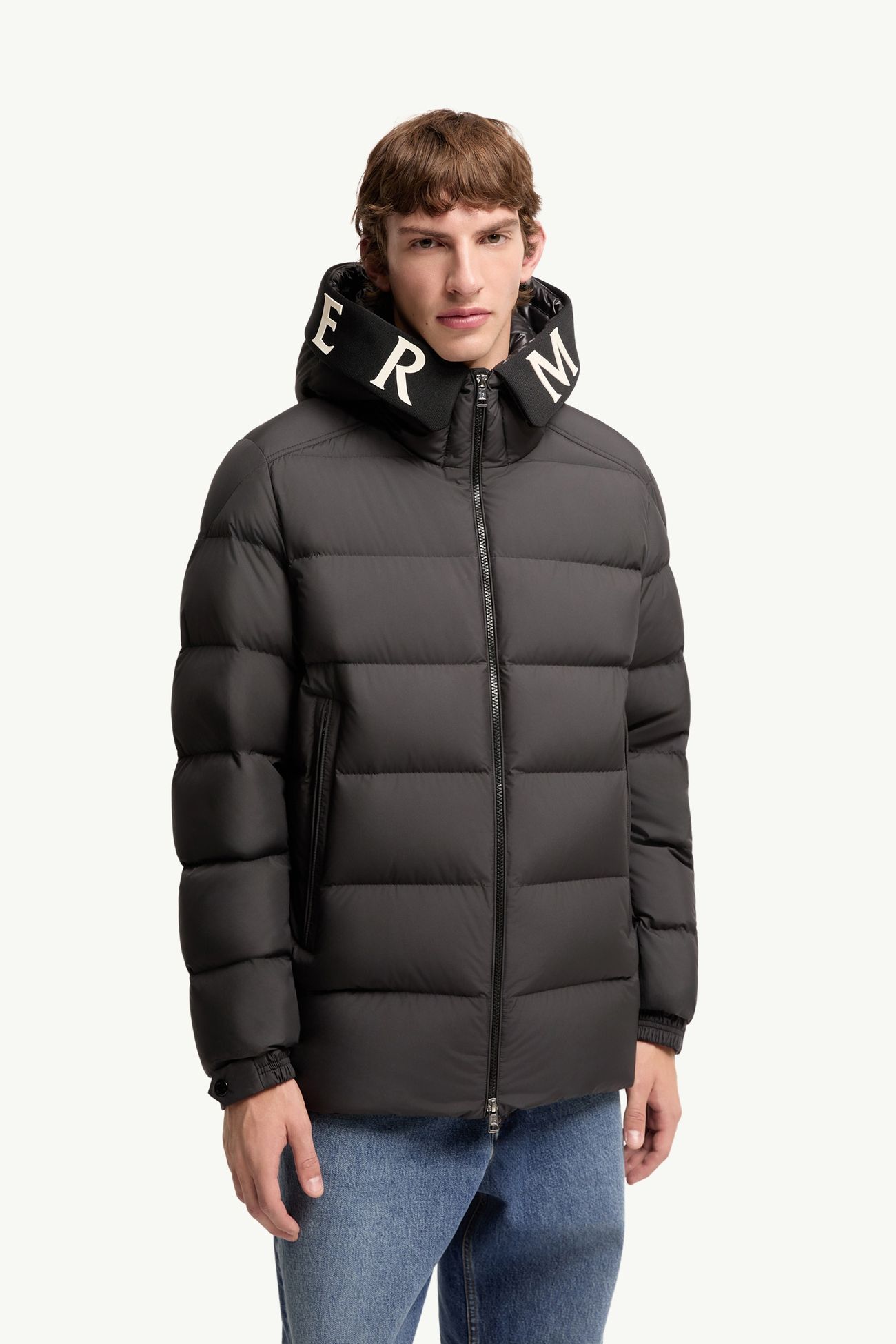Orvelle mittellange Daunenjacke mit Kapuze Herren Schwarz Moncler 3