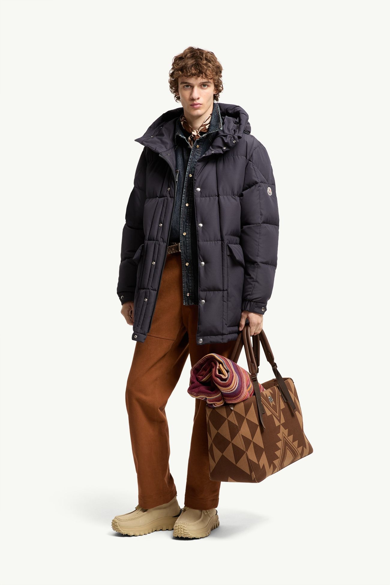Sylmara連帽長身羽絨外套 男士 深藍色 Moncler 0