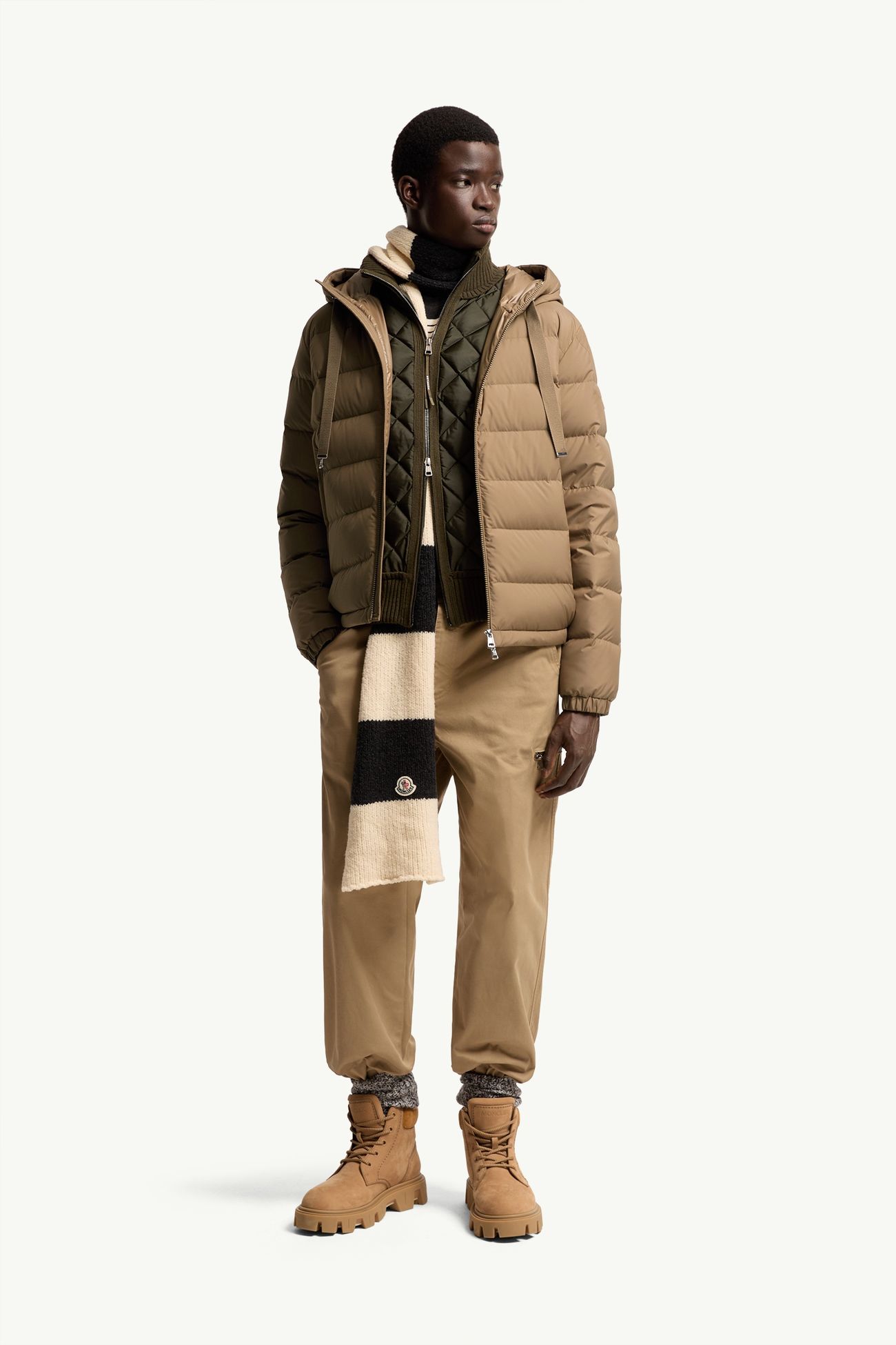 Plumífero con capucha Zeflor Hombre Beige Camel Moncler 0