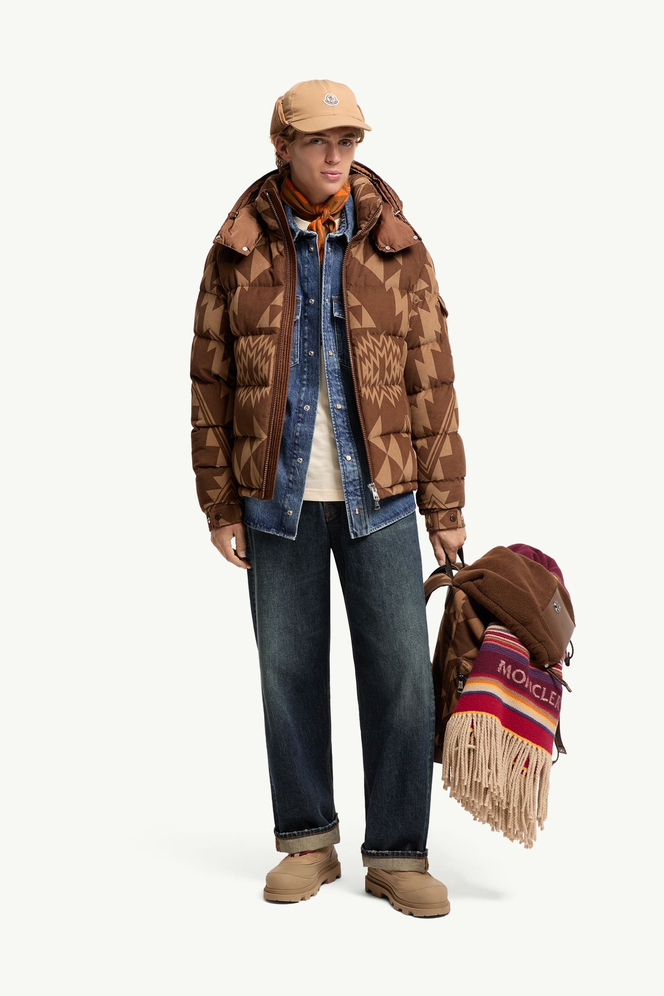 Boislune男士连帽短款羽绒夹克外套 男士 棕色 Moncler 0