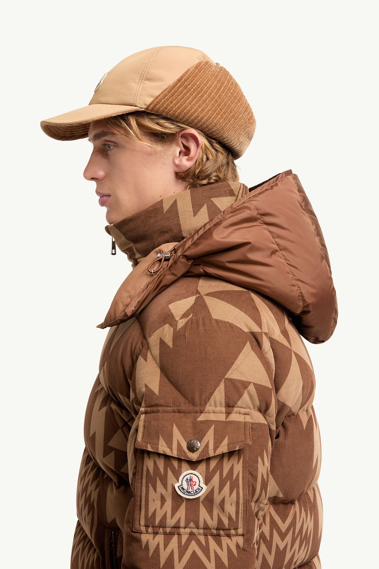 Plumífero corto de pana con capucha Boislune Hombre Marrón Moncler 1