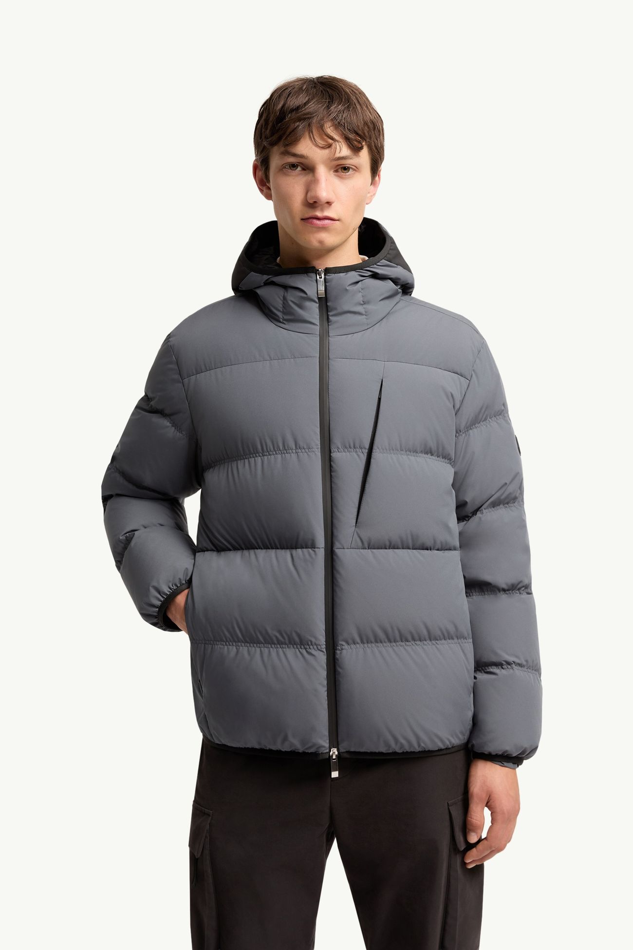 Poitevin kurze Daunenjacke mit Kapuze Herren Grau Moncler 3