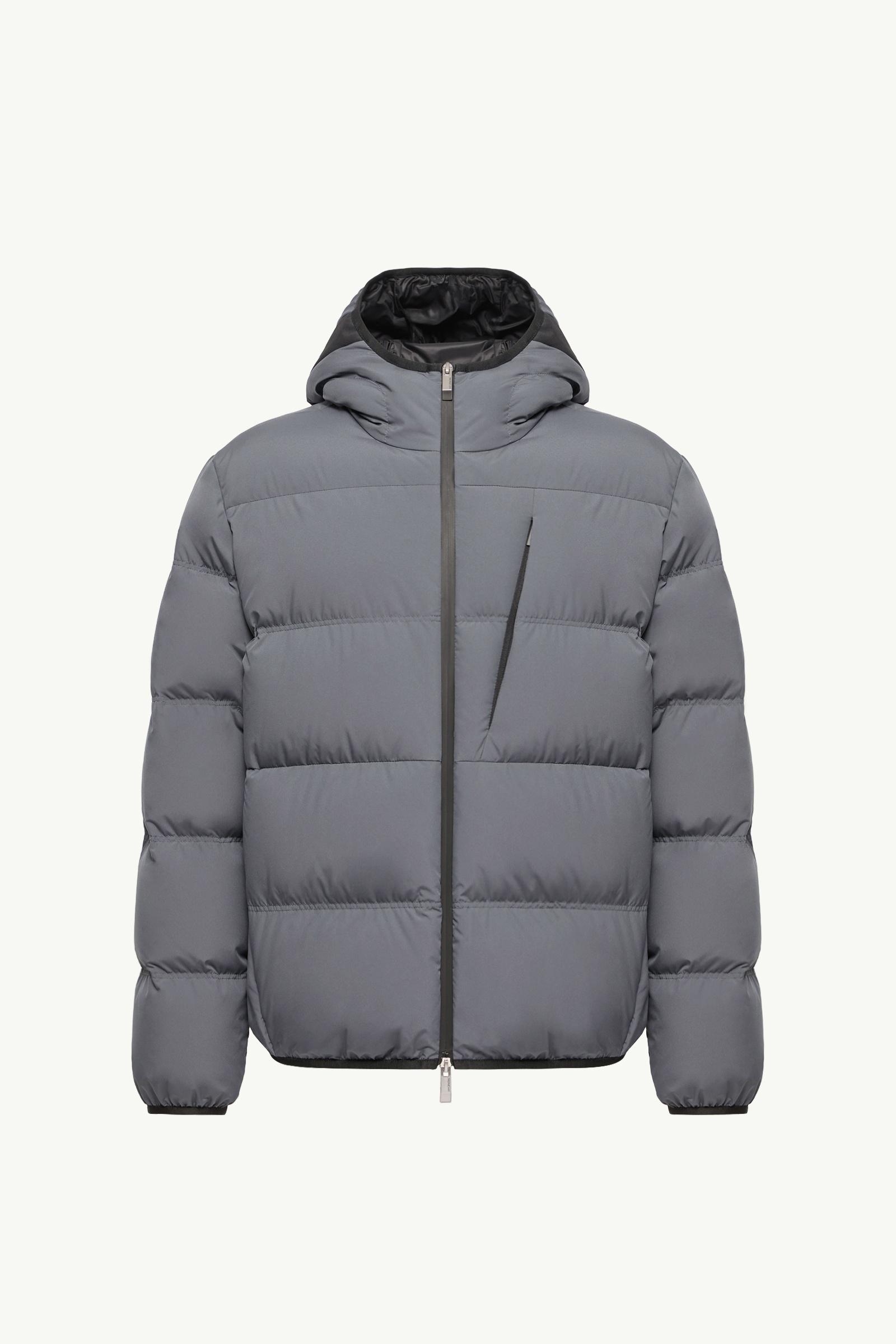 Poitevin kurze Daunenjacke mit Kapuze Herren Grau Moncler, 1 of 0