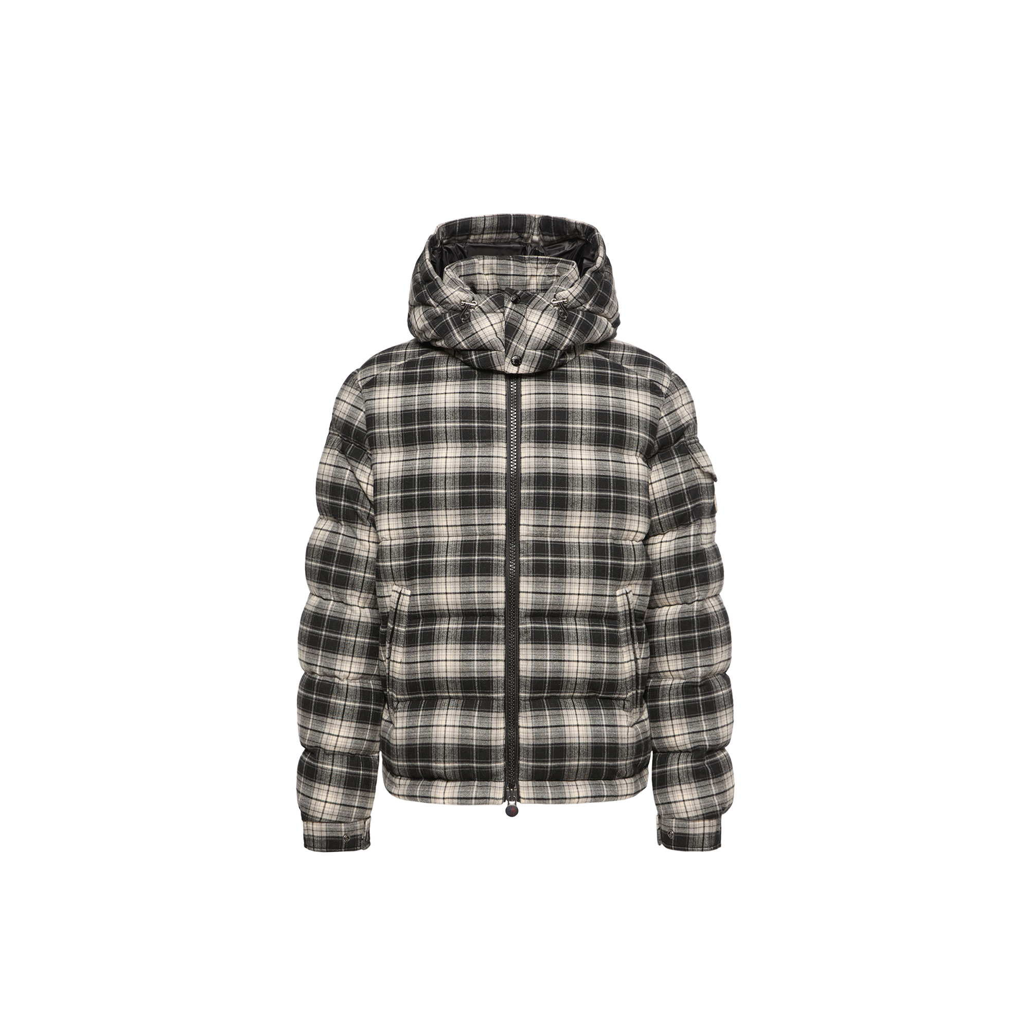 Moncler Men's Black /Ivory Check-Pattern Down Jacket - Image 6