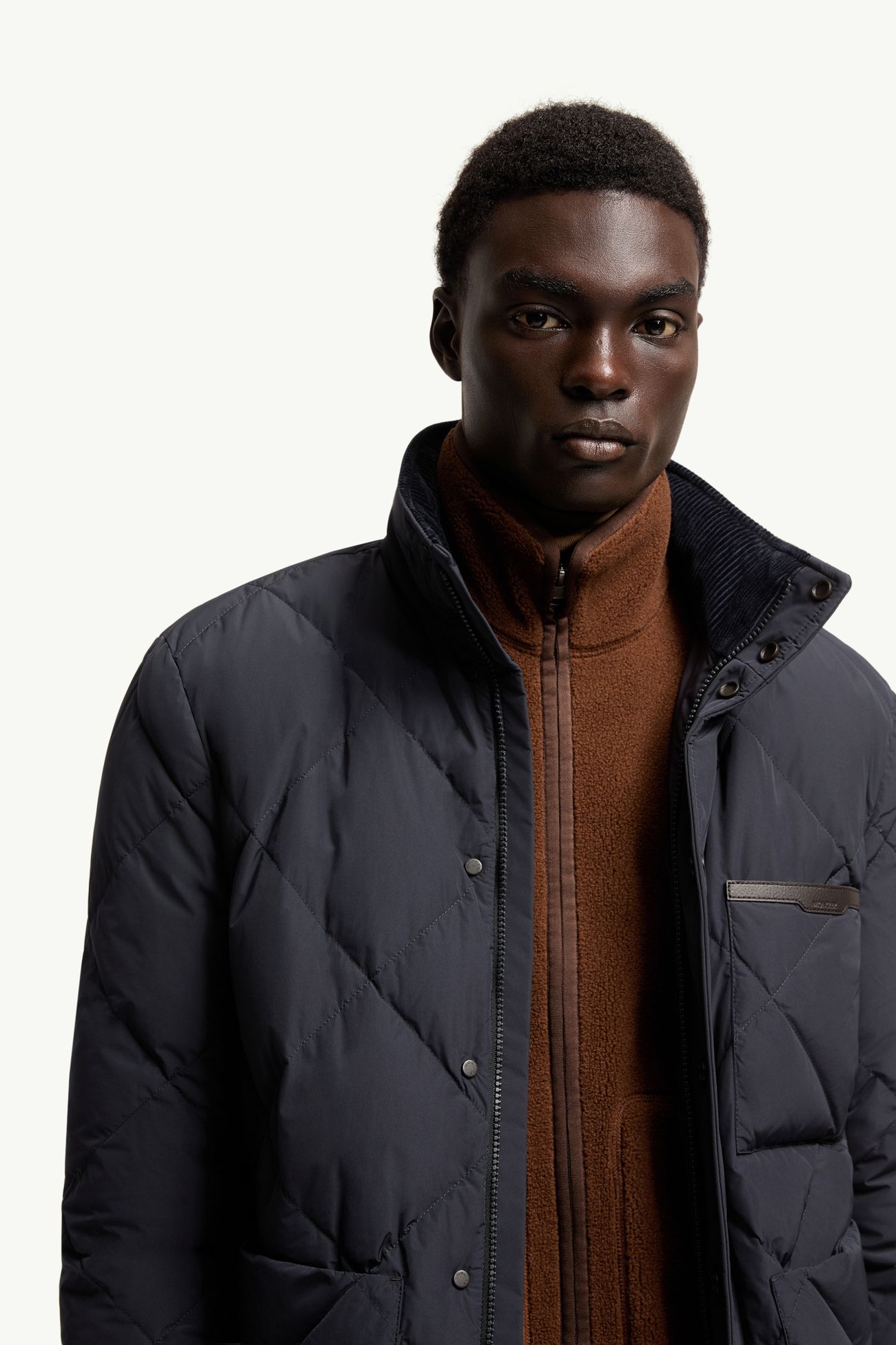 Surlake菱形絎縫短身羽絨外套 男士 海軍藍色 Moncler 6