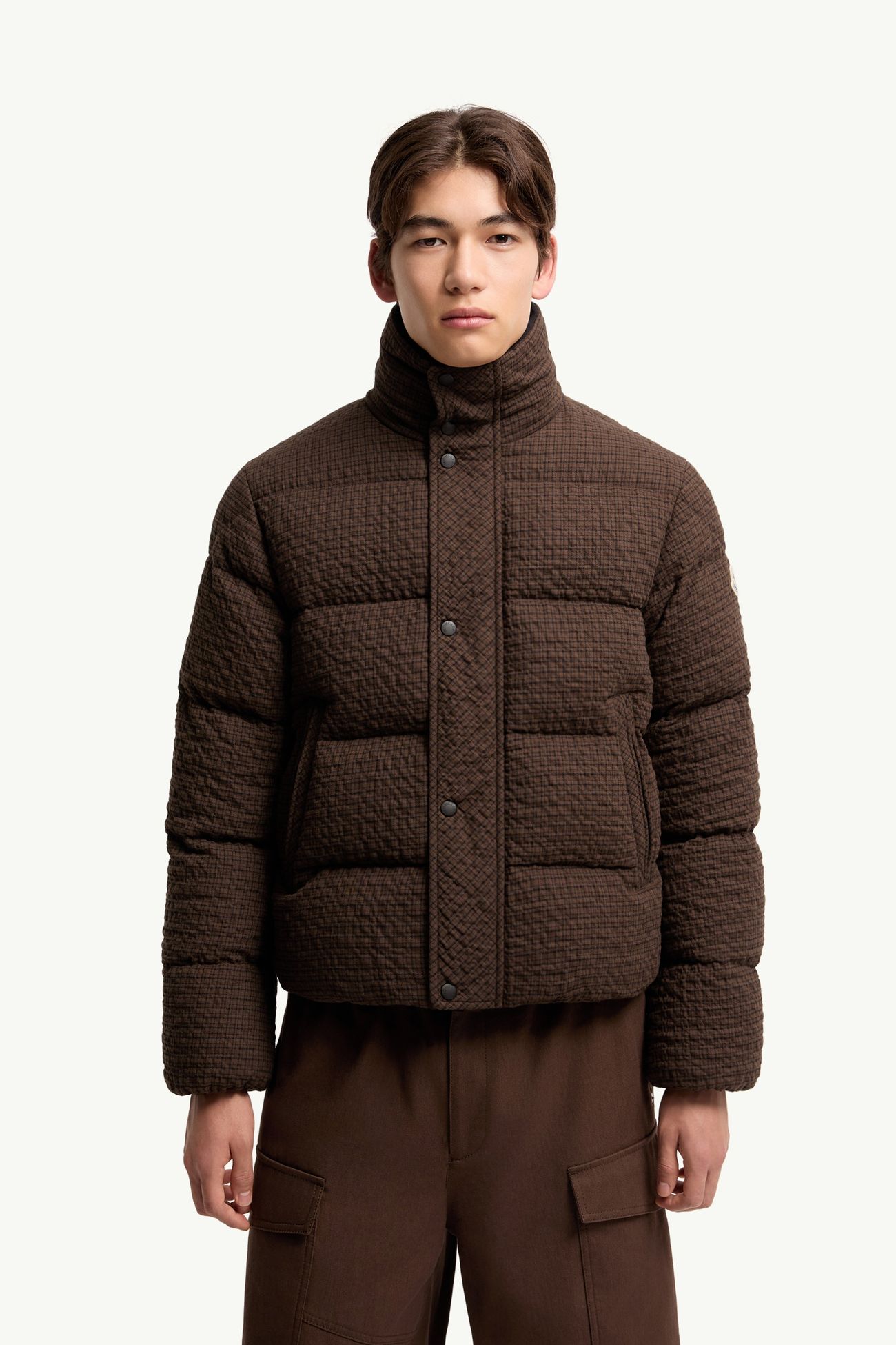 Oronte棉質法蘭絨短身羽絨外套 男士 啡色 Moncler 3