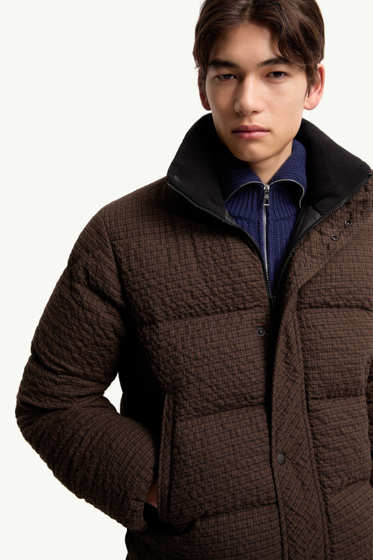 Piumino corto in flanella di cotone Oronte Uomo Marrone Moncler 5