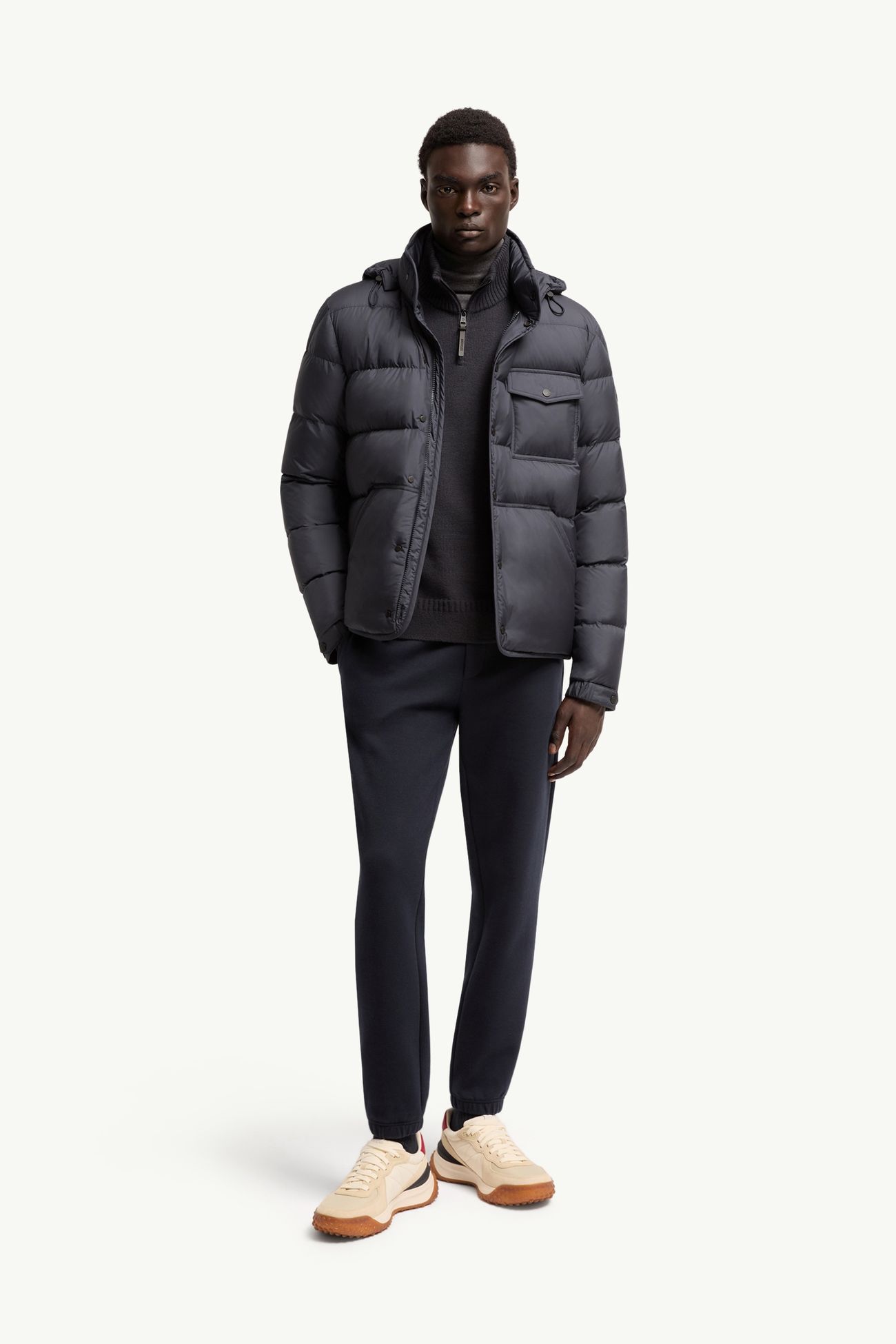 Tygid kurze Daunenjacke mit Kapuze Herren Dunkelblau Moncler 0