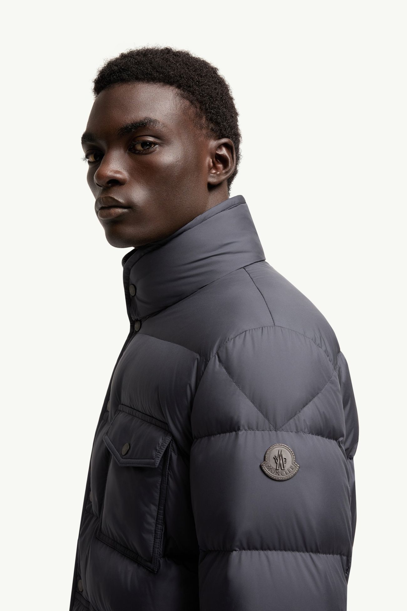 Tygid Hooded Short Down Jacket Men Dark Blue Moncler 1