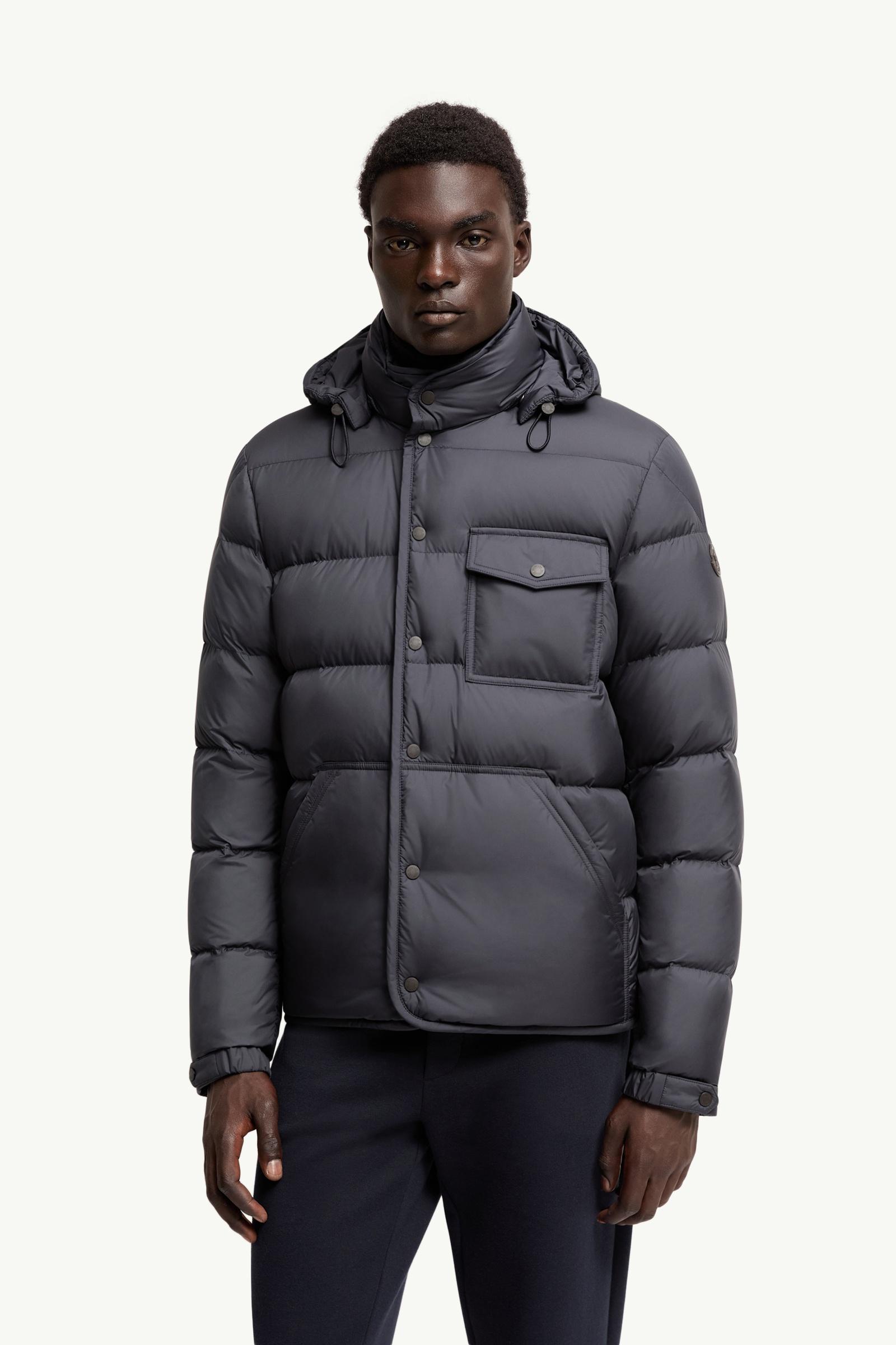 Dark Blue Tygid Hooded Short Down Jacket - Short Down Jackets for