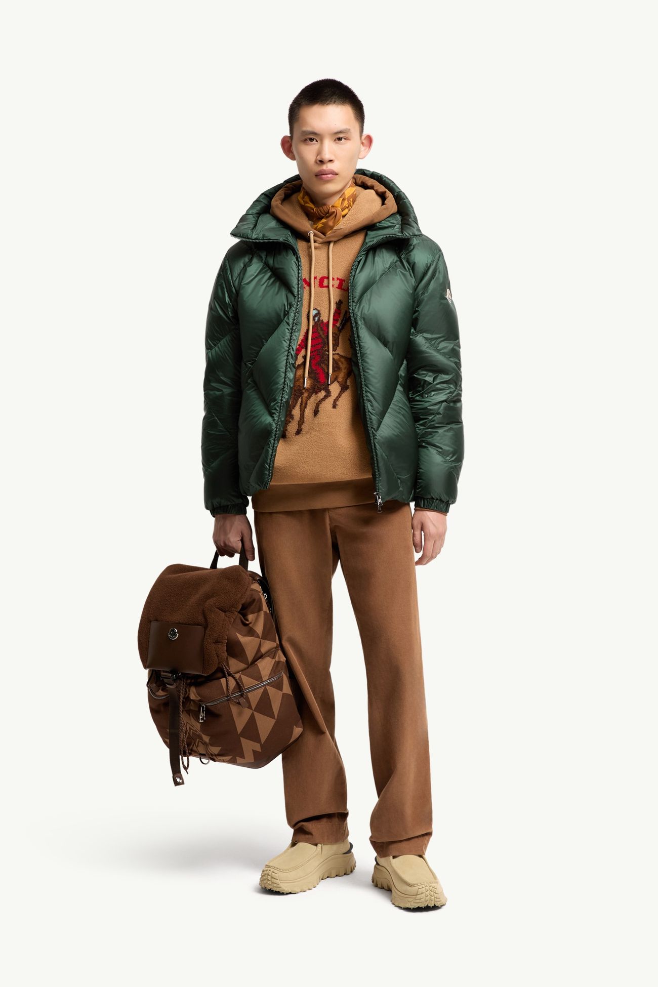 Valclaire rautenförmig gesteppte Daunenjacke mit Kapuze Herren Dunkelgrün Moncler 0