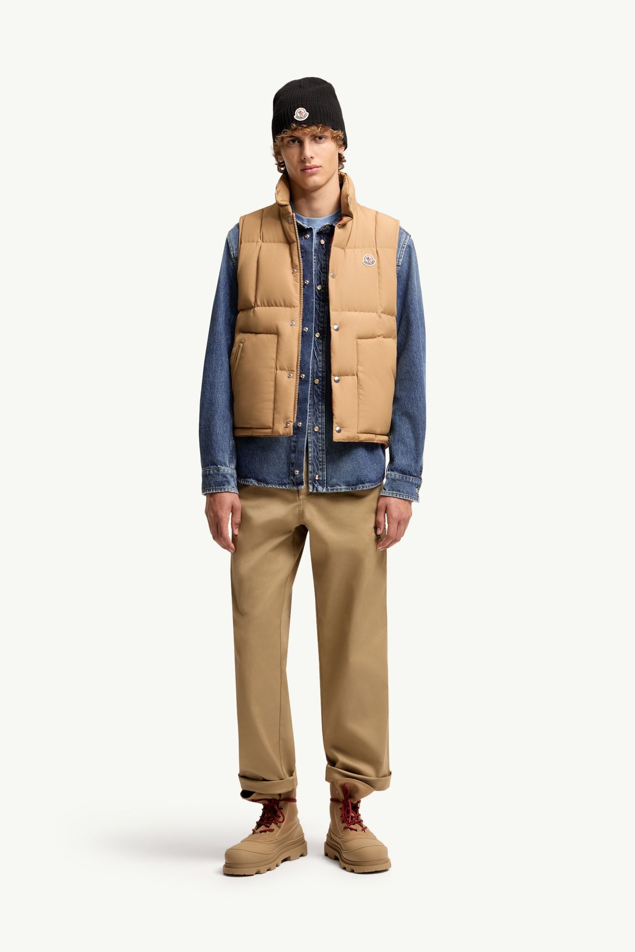 Brumelune kurze Daunenweste Herren Beige Moncler 0