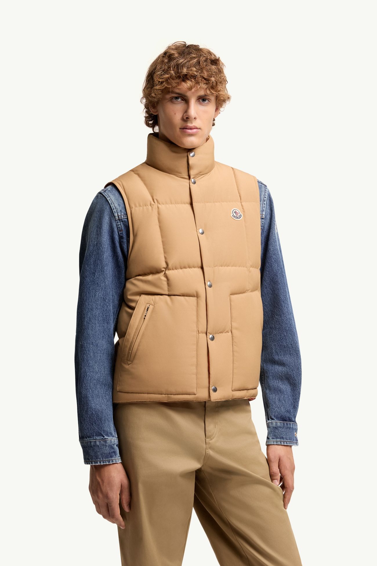 Brumelune kurze Daunenweste Herren Beige Moncler 3
