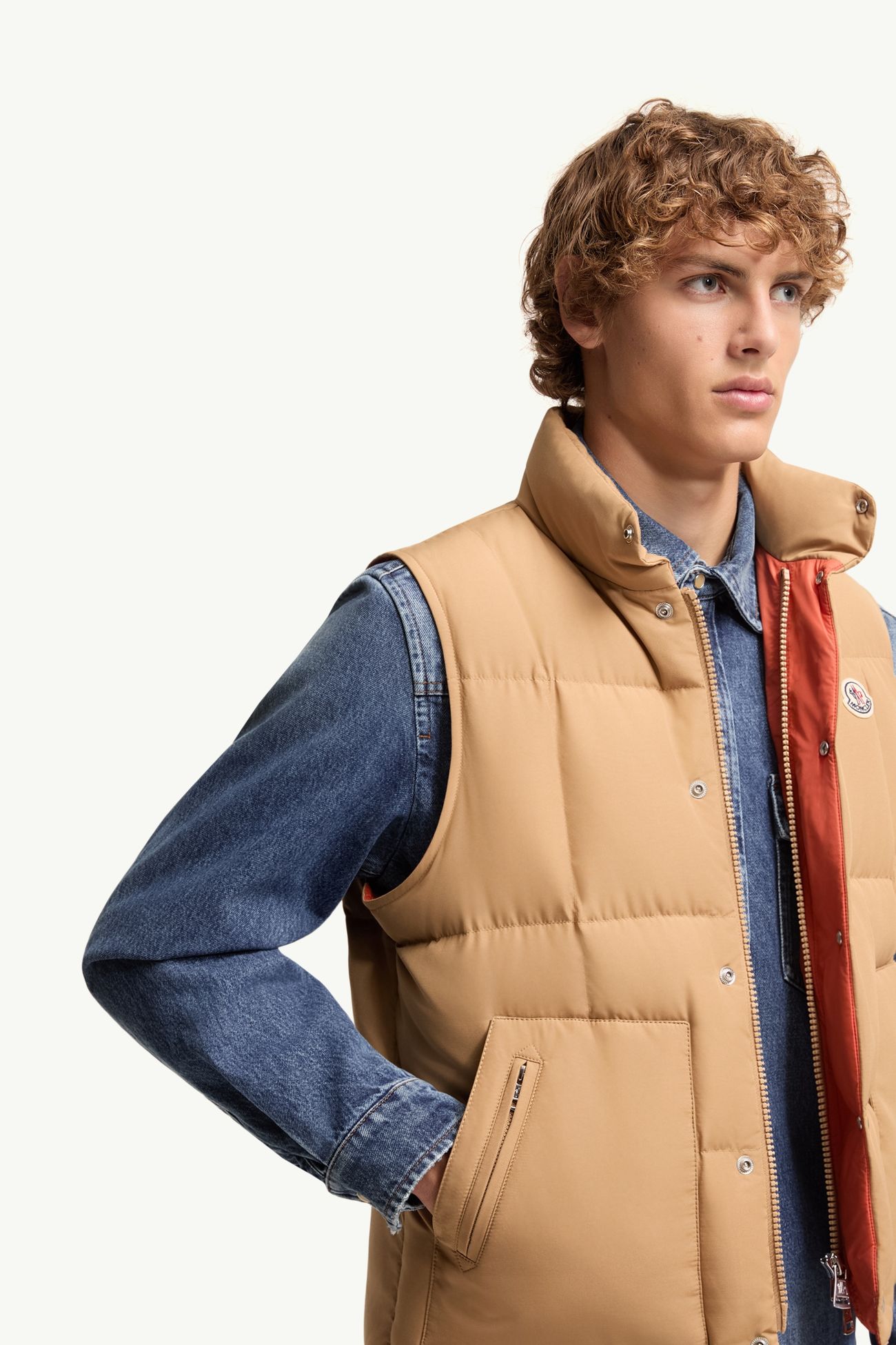 Brumelune kurze Daunenweste Herren Beige Moncler 5