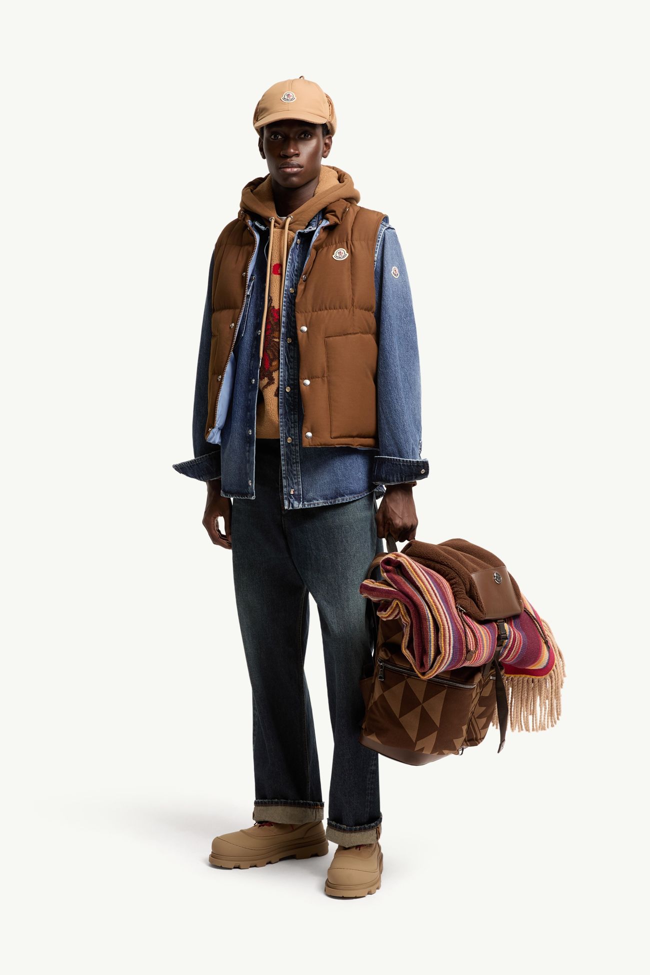 Brumelune kurze Daunenweste Herren Braun Moncler 0