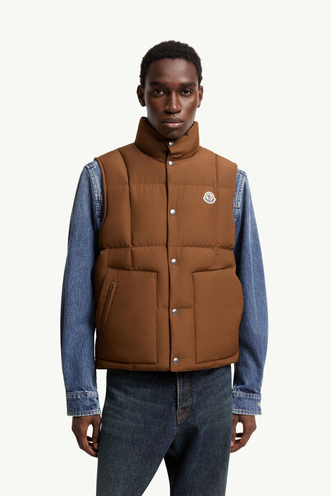 Brumelune男士短款羽绒马甲 男士 棕色 Moncler 3