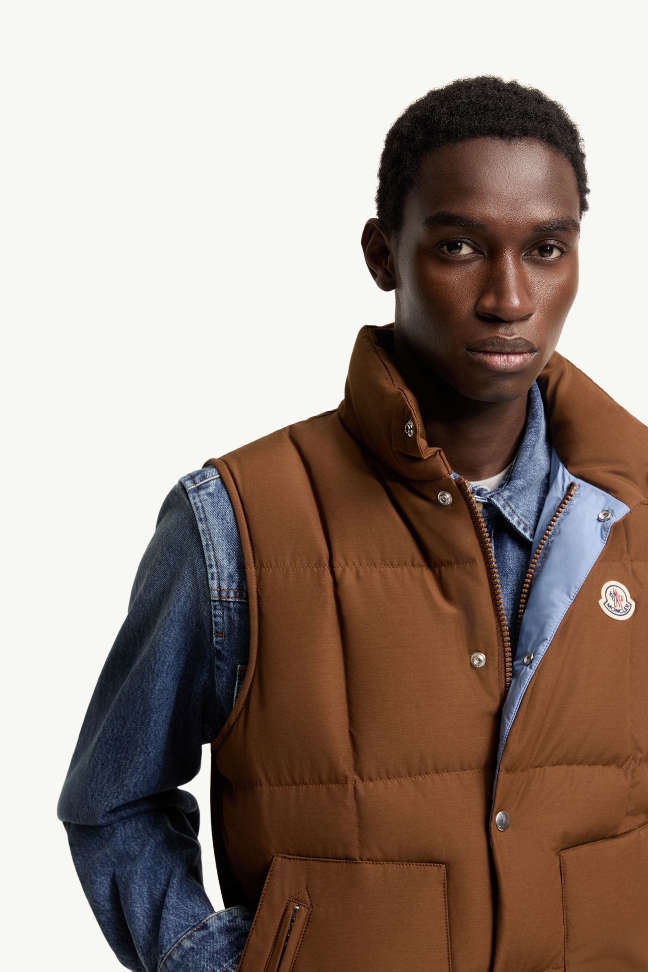 Brumelune kurze Daunenweste Herren Braun Moncler 5