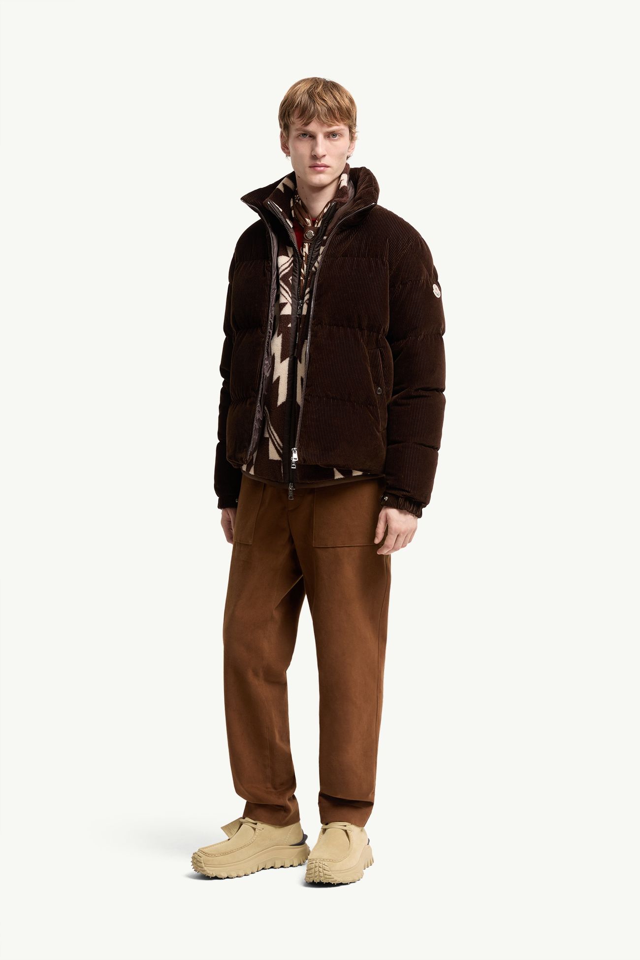 Esparron kurze Daunenjacke aus Cord Herren Braun Moncler 0
