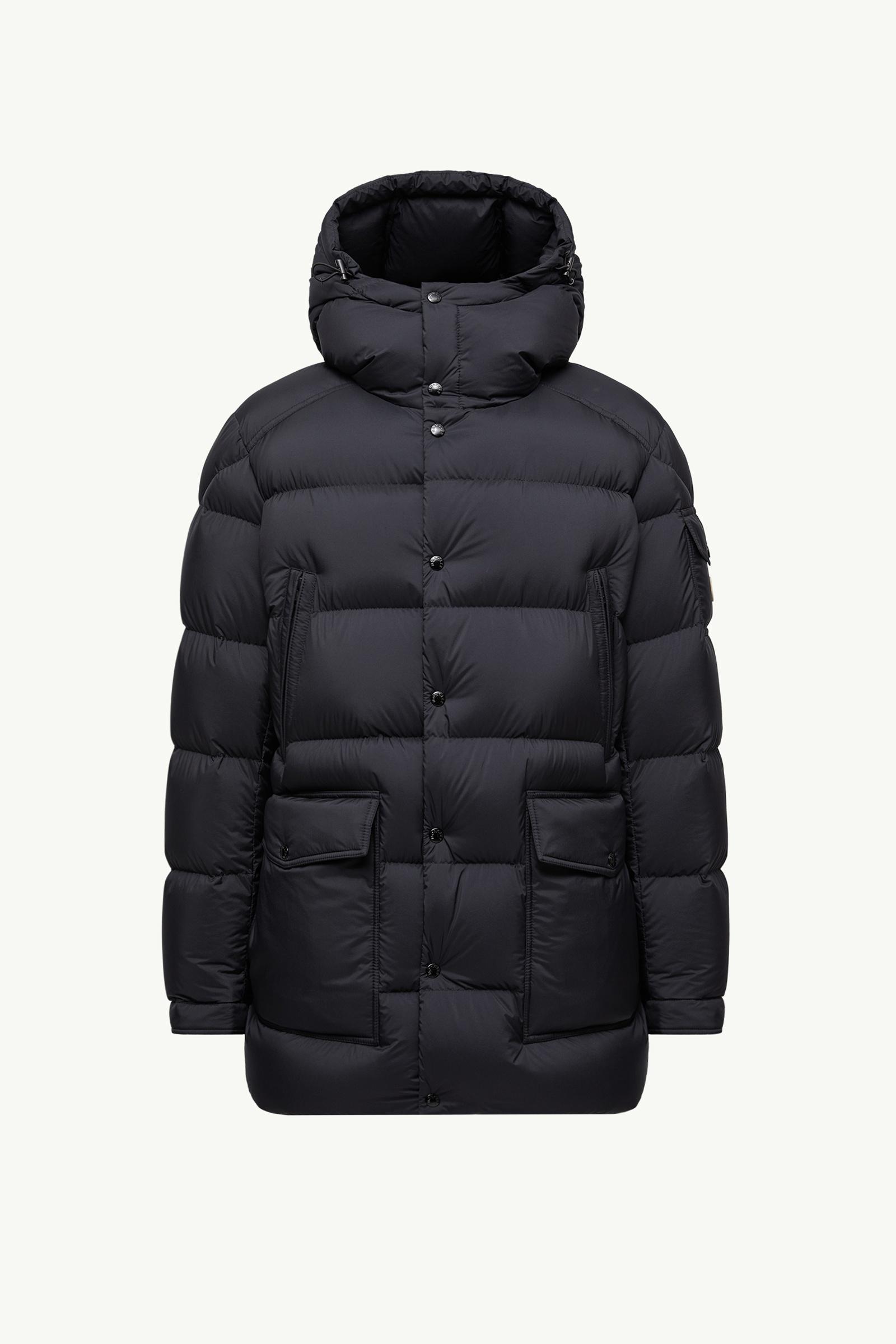 Bretagne Hooded Mid-Length Down Jacket Men Black Moncler