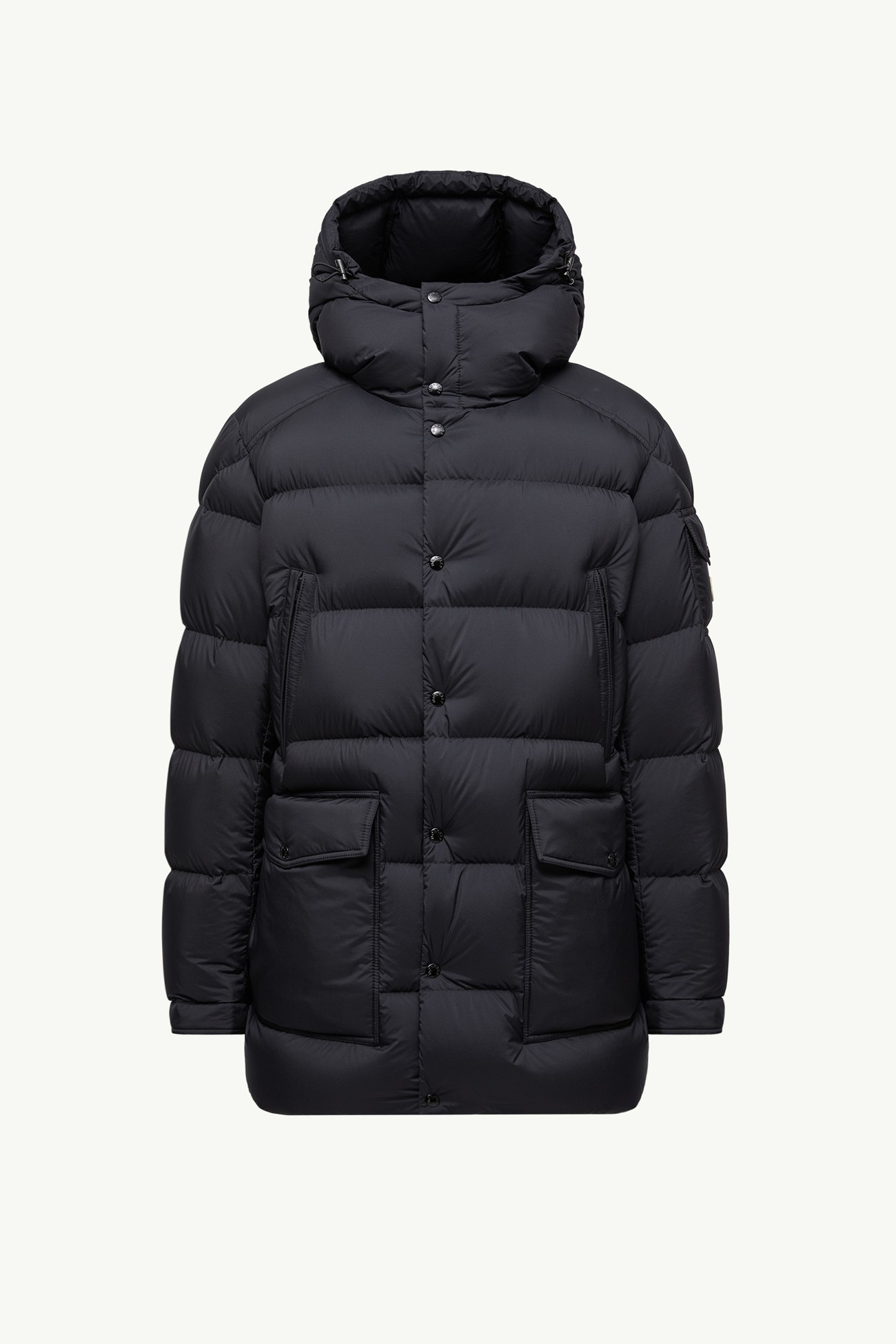 Bretagne女士中长款连帽羽绒夹克外套 男士 黑色 Moncler 2