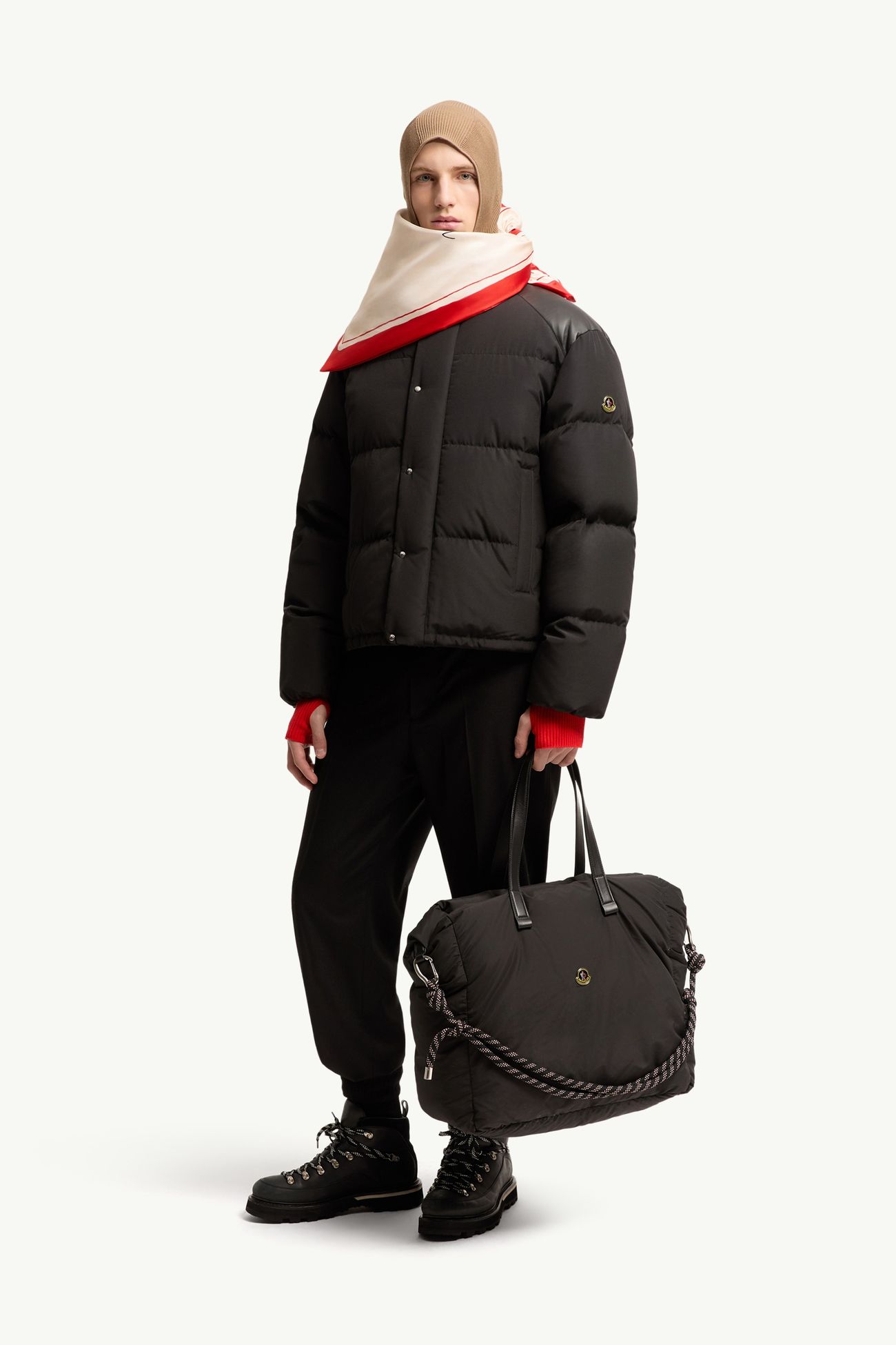 Verone Leather-Trimmed Short Down Jacket Men Black Moncler 0