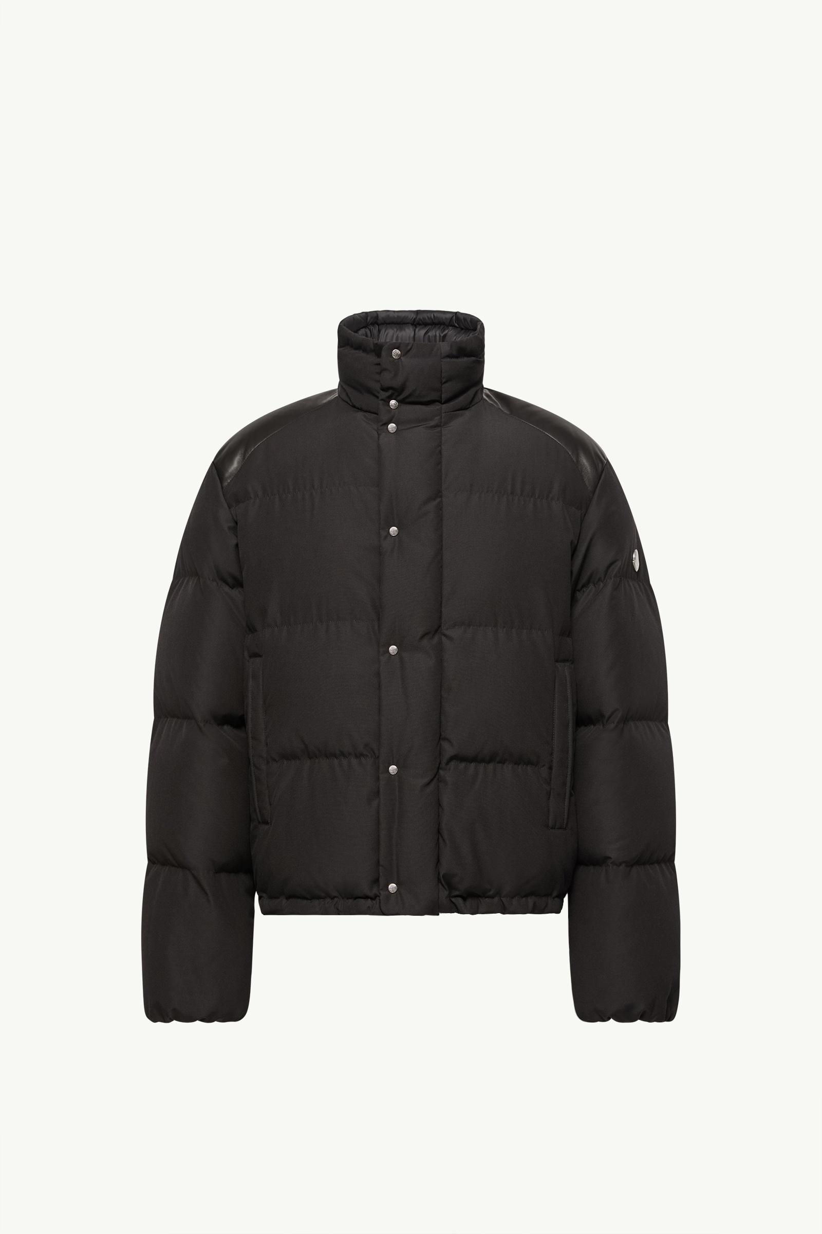 Plumífero corto con ribetes de piel Verone Hombre Negro Moncler, 1 of 0