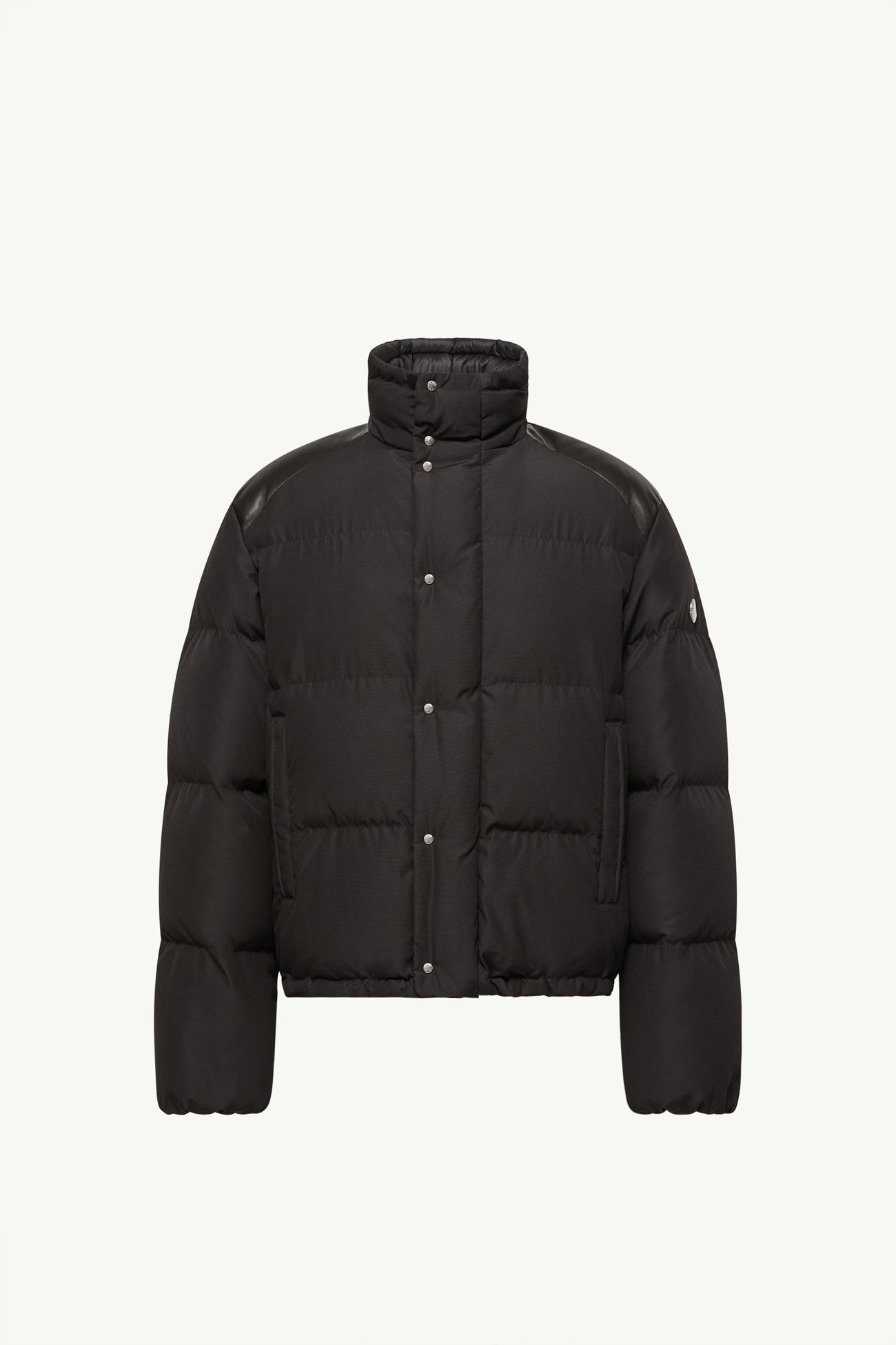Verone男士皮革饰边短款羽绒夹克外套 男士 黑色 Moncler 2