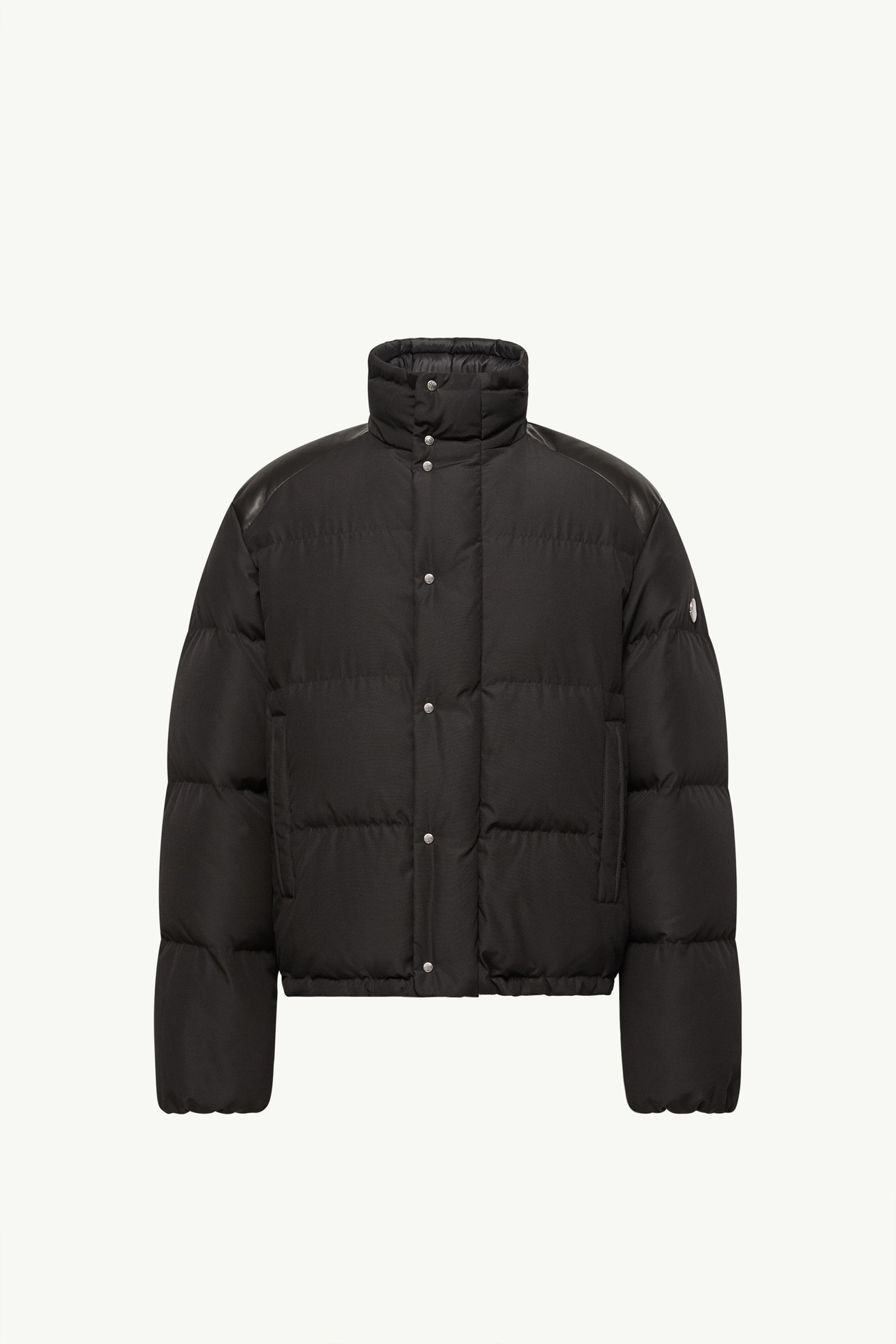 Verone皮革飾邊短身羽絨外套 男士 黑色 Moncler 2