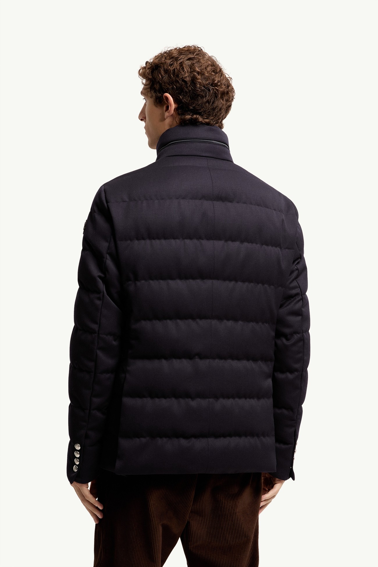 Piumino corto Bess in lana con cappuccio Uomo Blu Navy Moncler 4