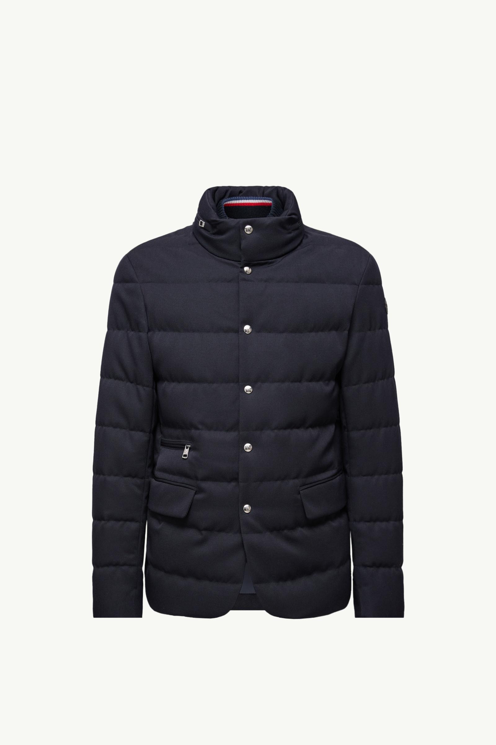 モンクレール MONCLER BESS ダウンジャケット Navy Blue Bess Hooded Wool Short Down Jacket - Short Down Jackets