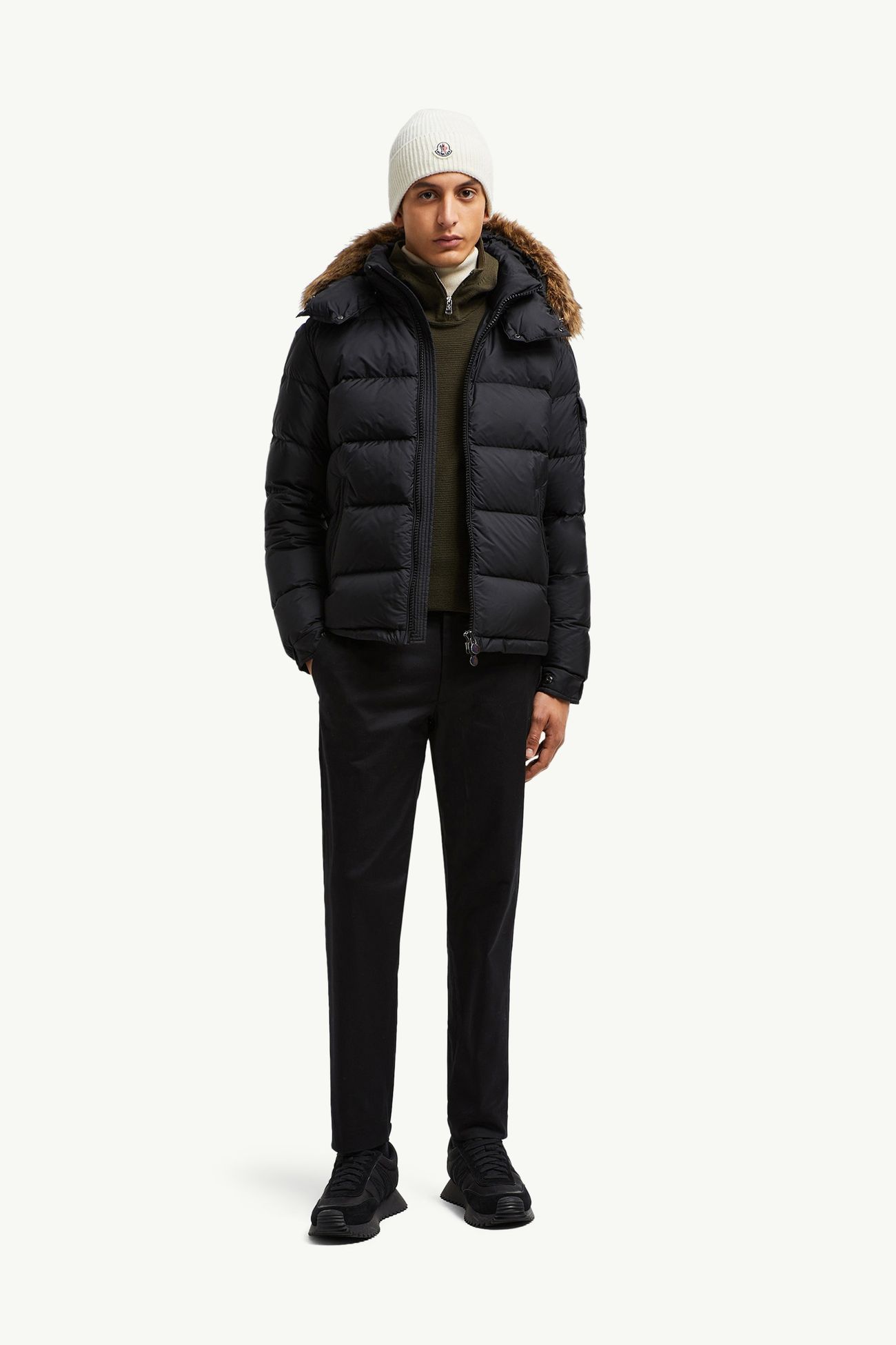 Mayaf Hooded Short Down Jacket Men Black Moncler 0