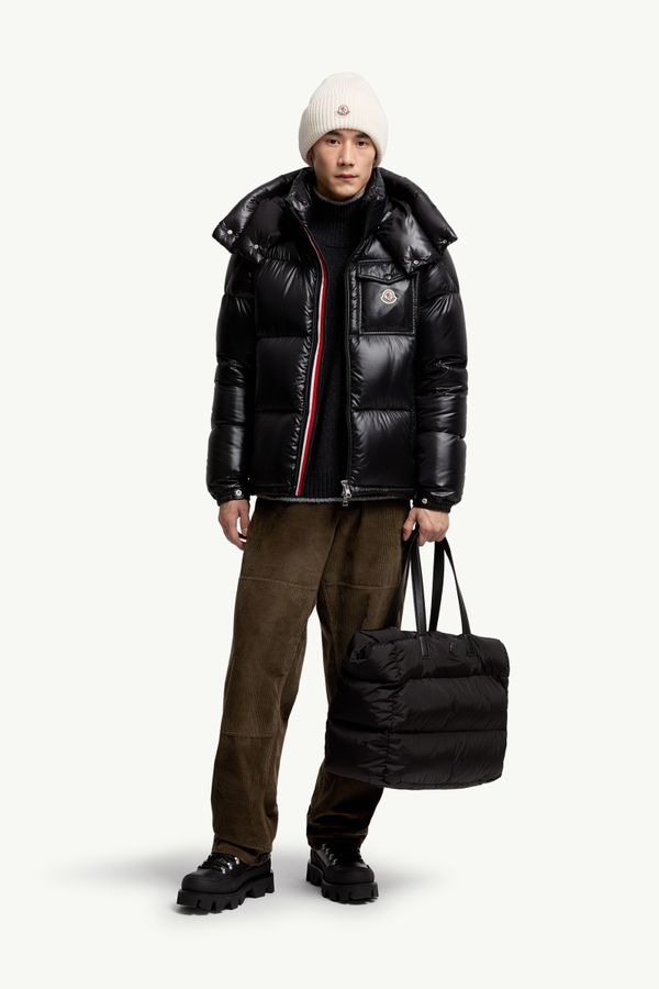 Montbeliard Hooded Short Down Jacket Men Black Moncler 0