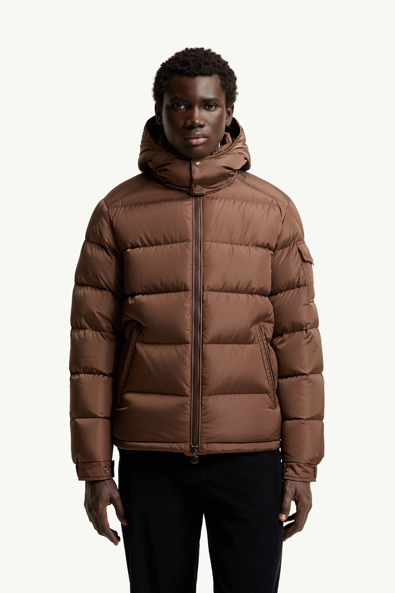 Moncler Maya Matte Short Down Jacket Men Brown Moncler 3