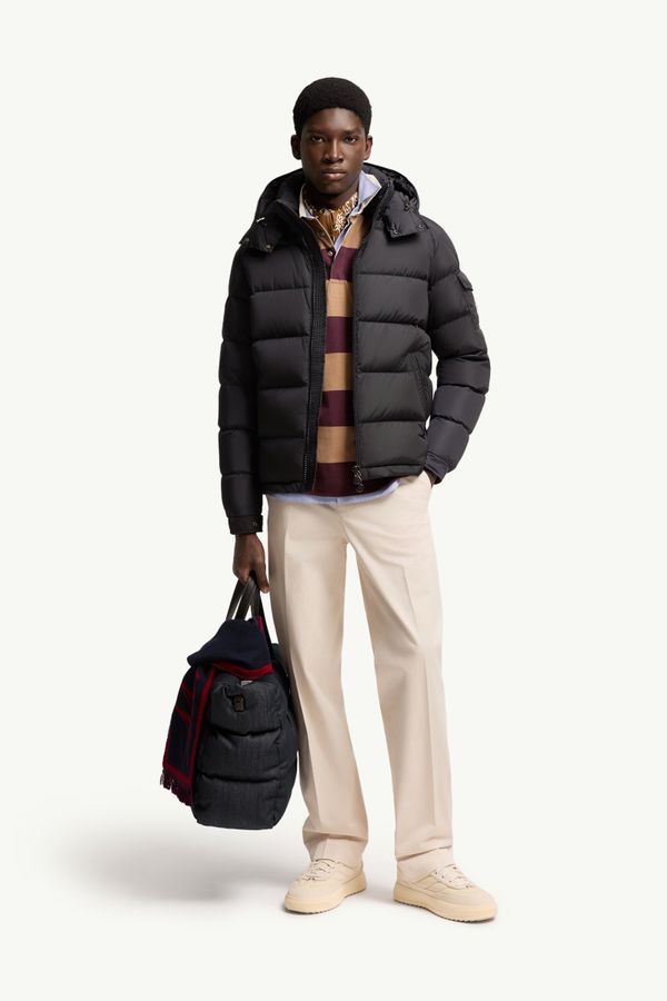 Moncler Maya男士哑光短款羽绒夹克外套 男士 海军蓝色 Moncler 0
