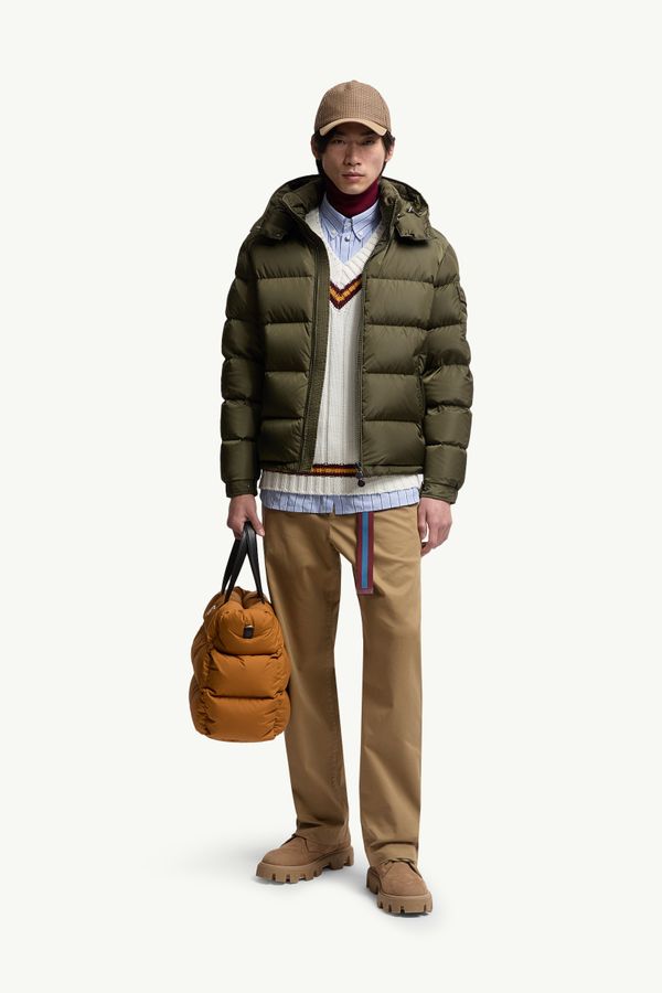 Moncler Mayaショートダウンジャケット メンズ オリーブグリーン Moncler 0