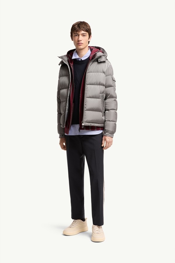 Moncler Maya Matte Short Down Jacket Men Grey Moncler 0