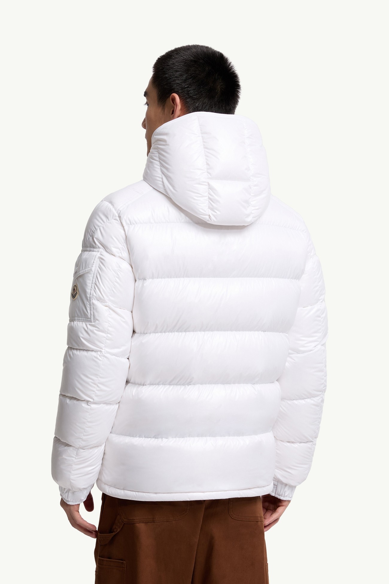 Moncler Maya Hooded Short Down Jacket Men White Moncler 4