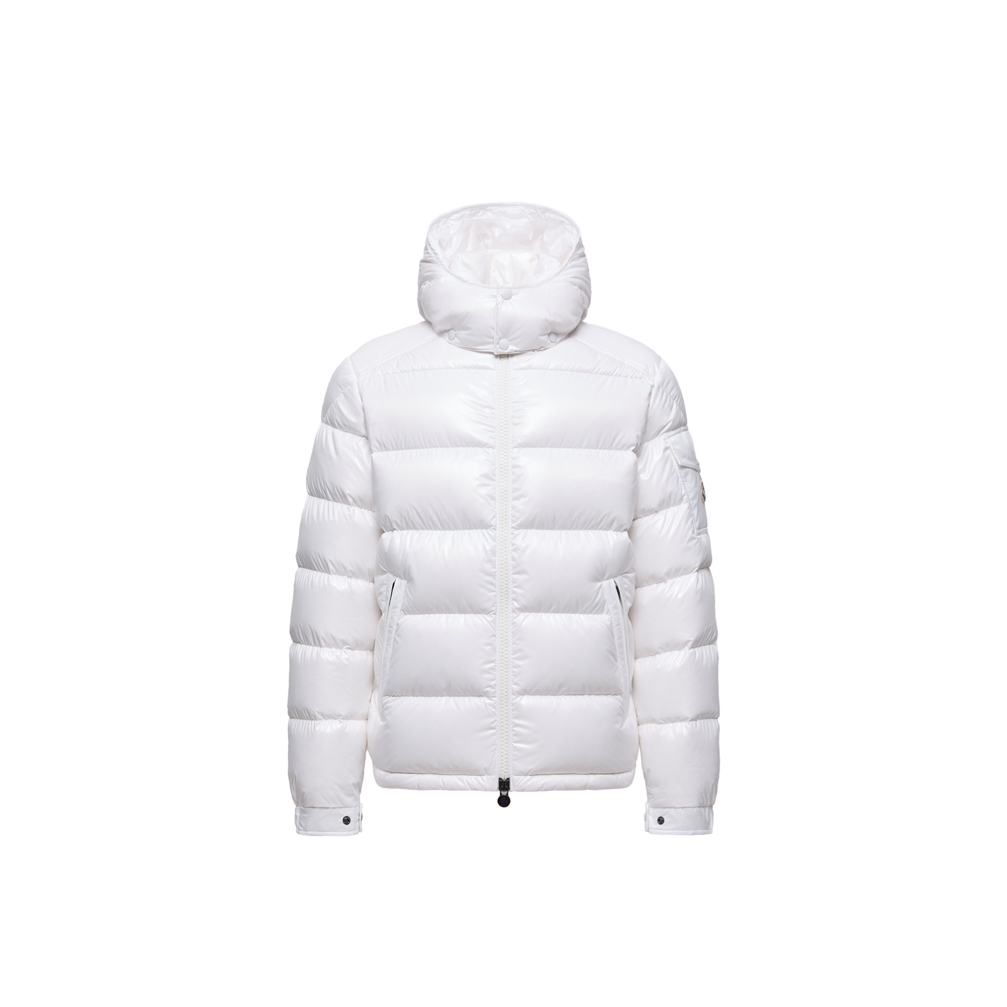 Moncler   Maya Hooded Short Down Jacket for Men in White, Size: 40