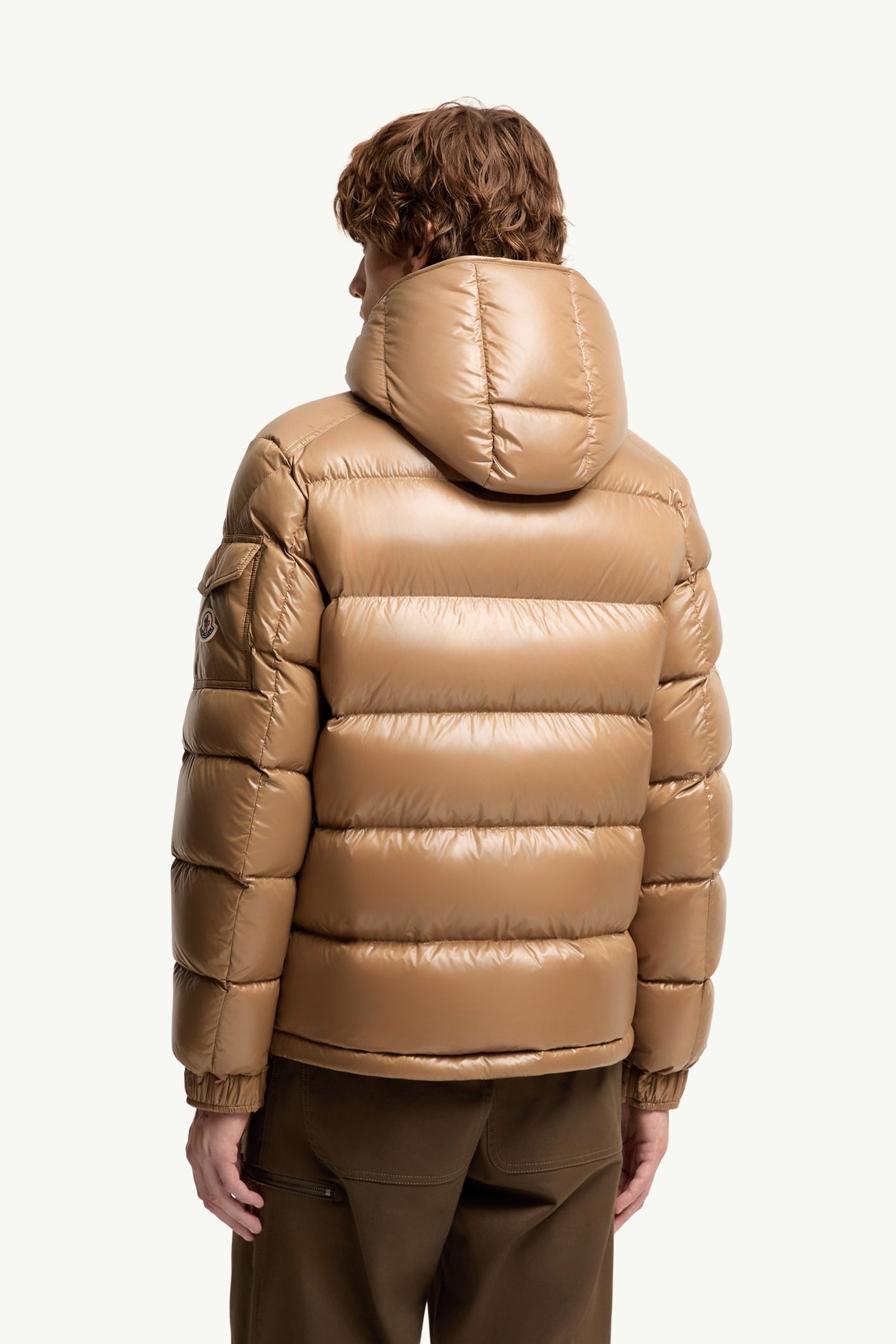 Moncler Maya kurze Daunenjacke mit Kapuze Herren Beige Moncler 4