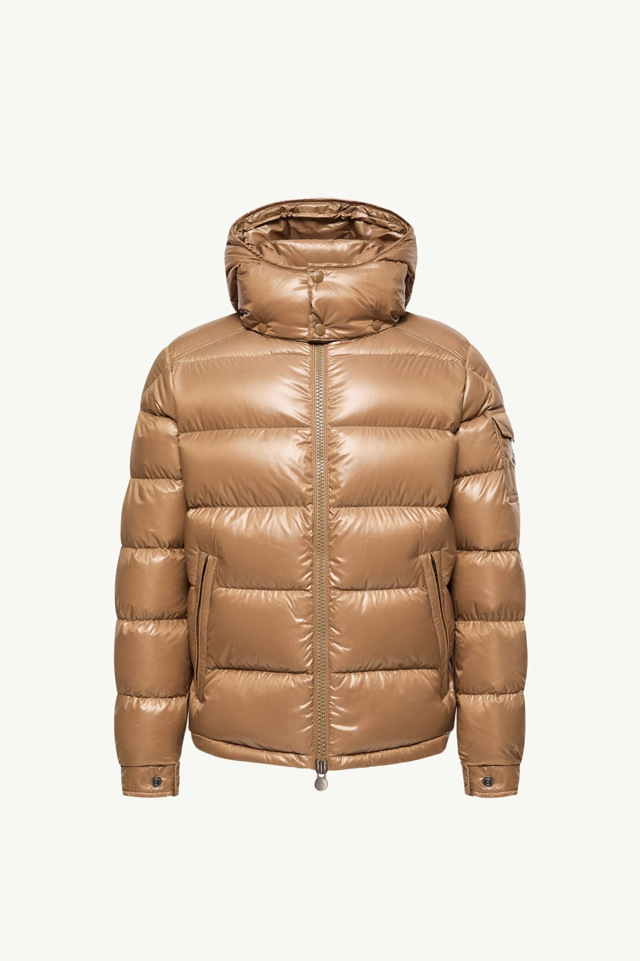 Moncler Maya kurze Daunenjacke mit Kapuze Herren Beige Moncler 2
