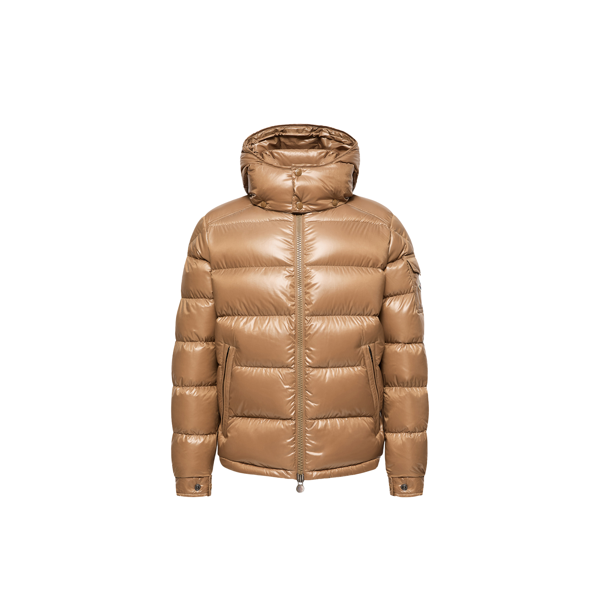Moncler   Maya Hooded Short Down Jacket for Men in Beige, Size: 38