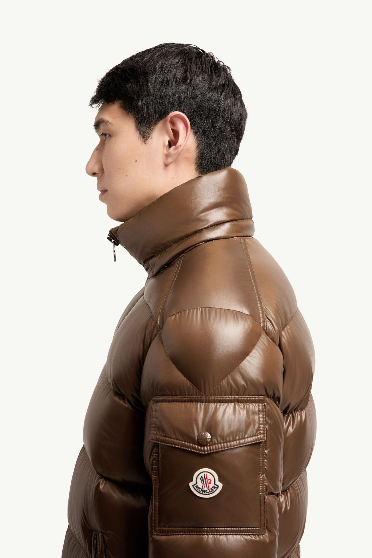 Moncler Maya 후드 쇼트 다운 재킷 남성 브라운 Moncler 1