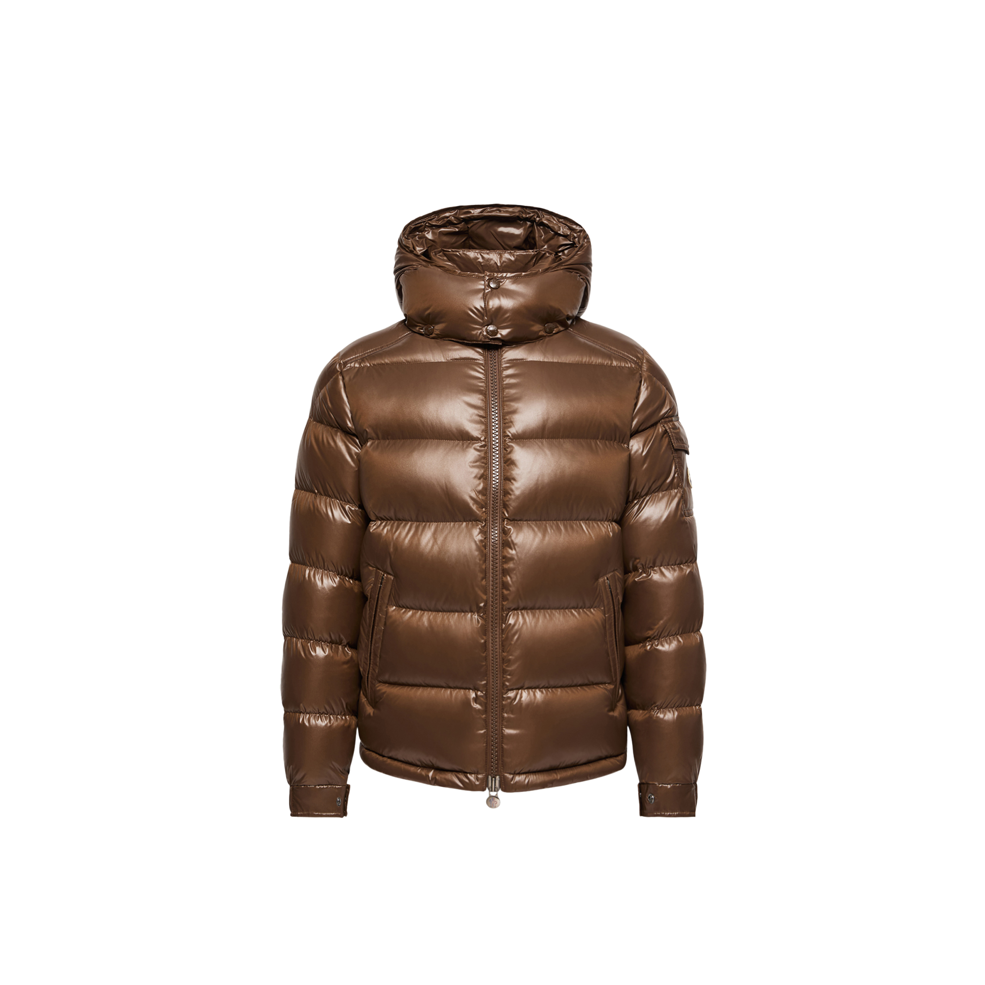 Moncler   Maya Hooded Short Down Jacket for Men in Brown, Size: 40