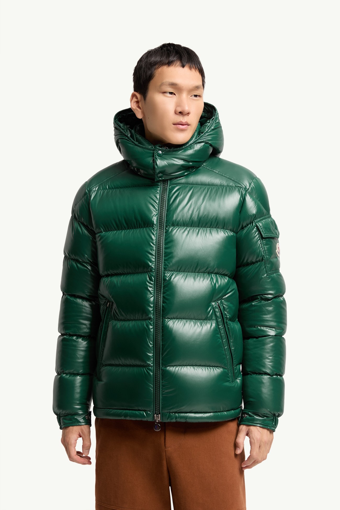 Moncler Maya連帽短身羽絨外套 男士 深綠色 Moncler 3