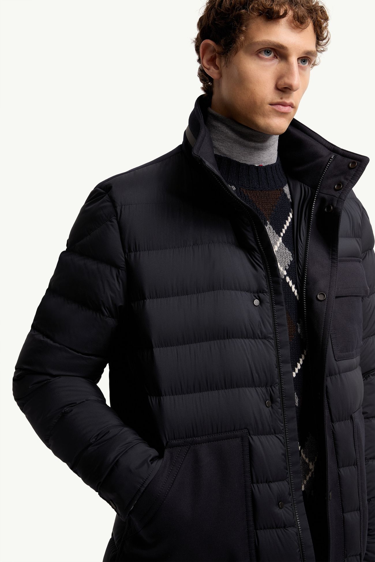 Bieza羽絨軍裝外套 男士 深藍色 Moncler 6