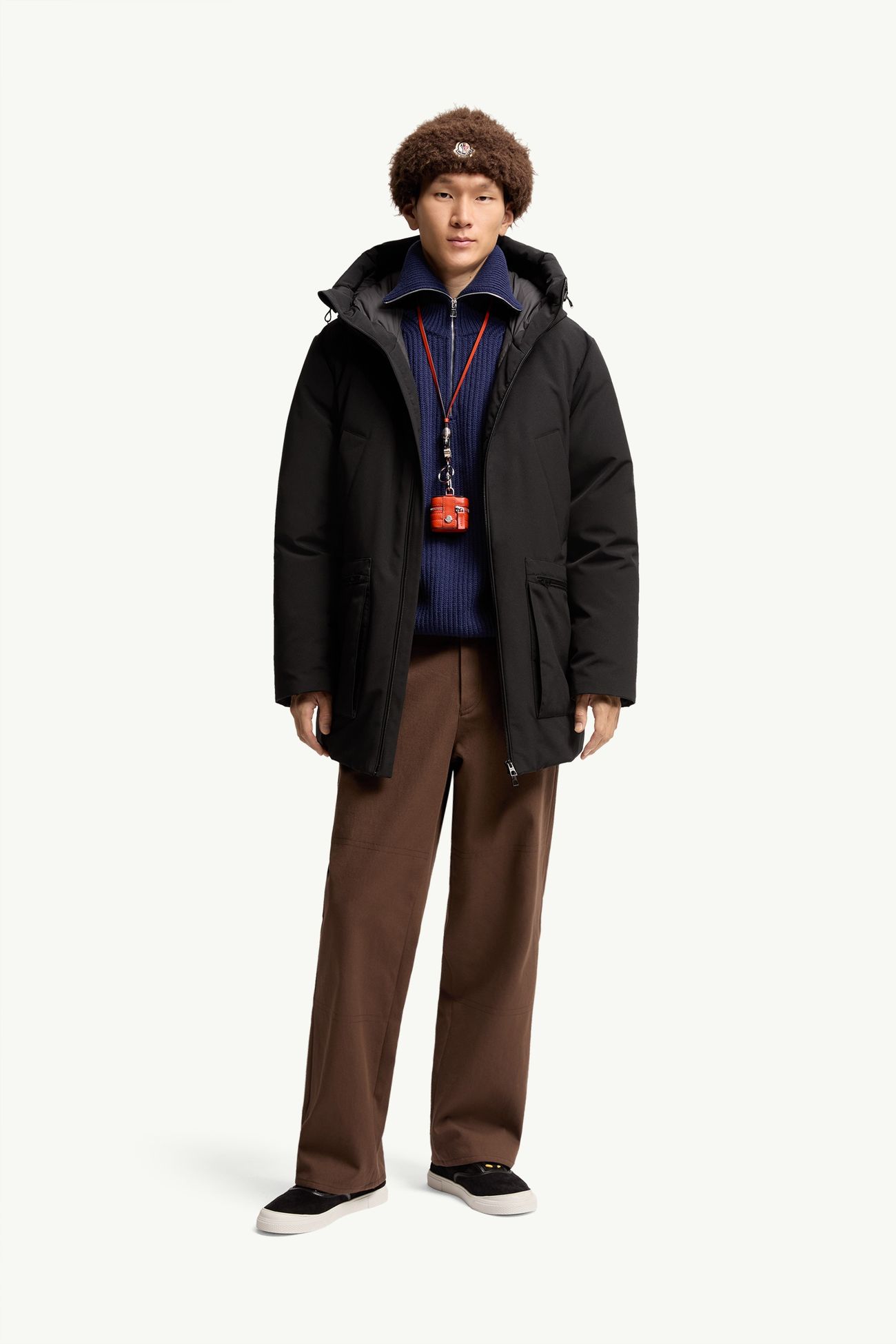 Parka de largo medio con capucha Aurino Hombre Negro Moncler 0