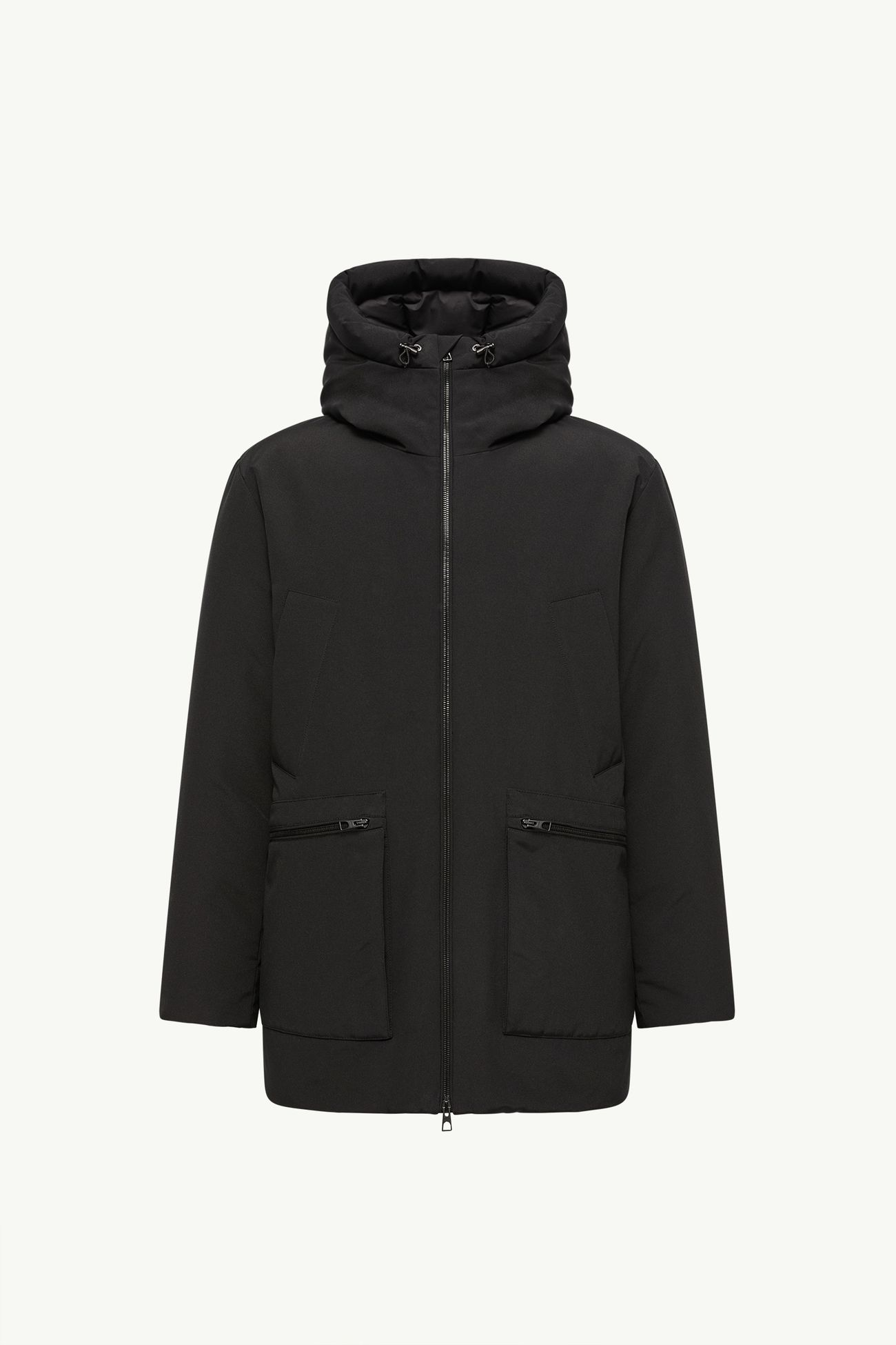 Aurino男士连帽中长款派克大衣 男士 黑色 Moncler 2