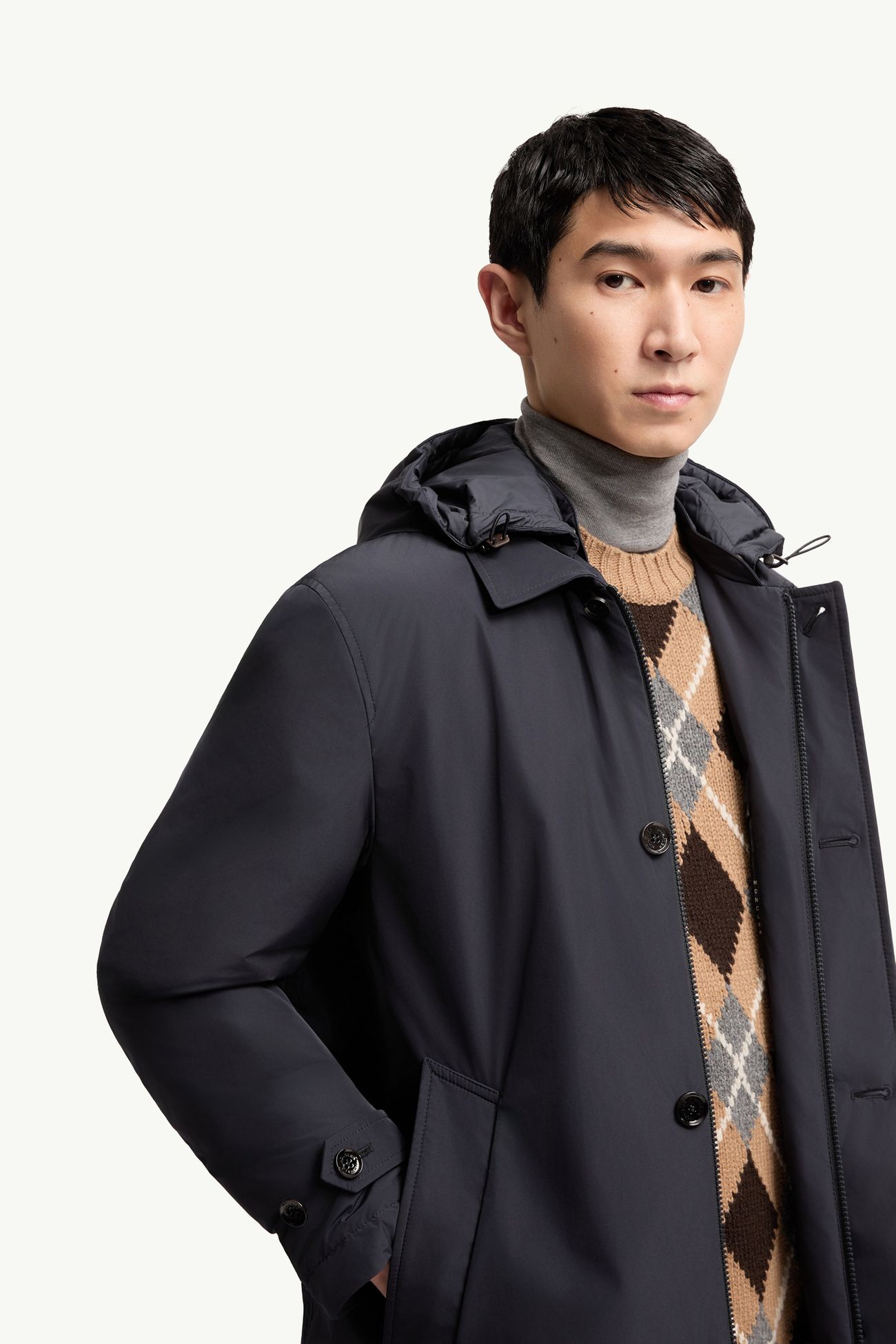 Evrine連帽羽絨派克大衣 男士 海軍藍色 Moncler 5
